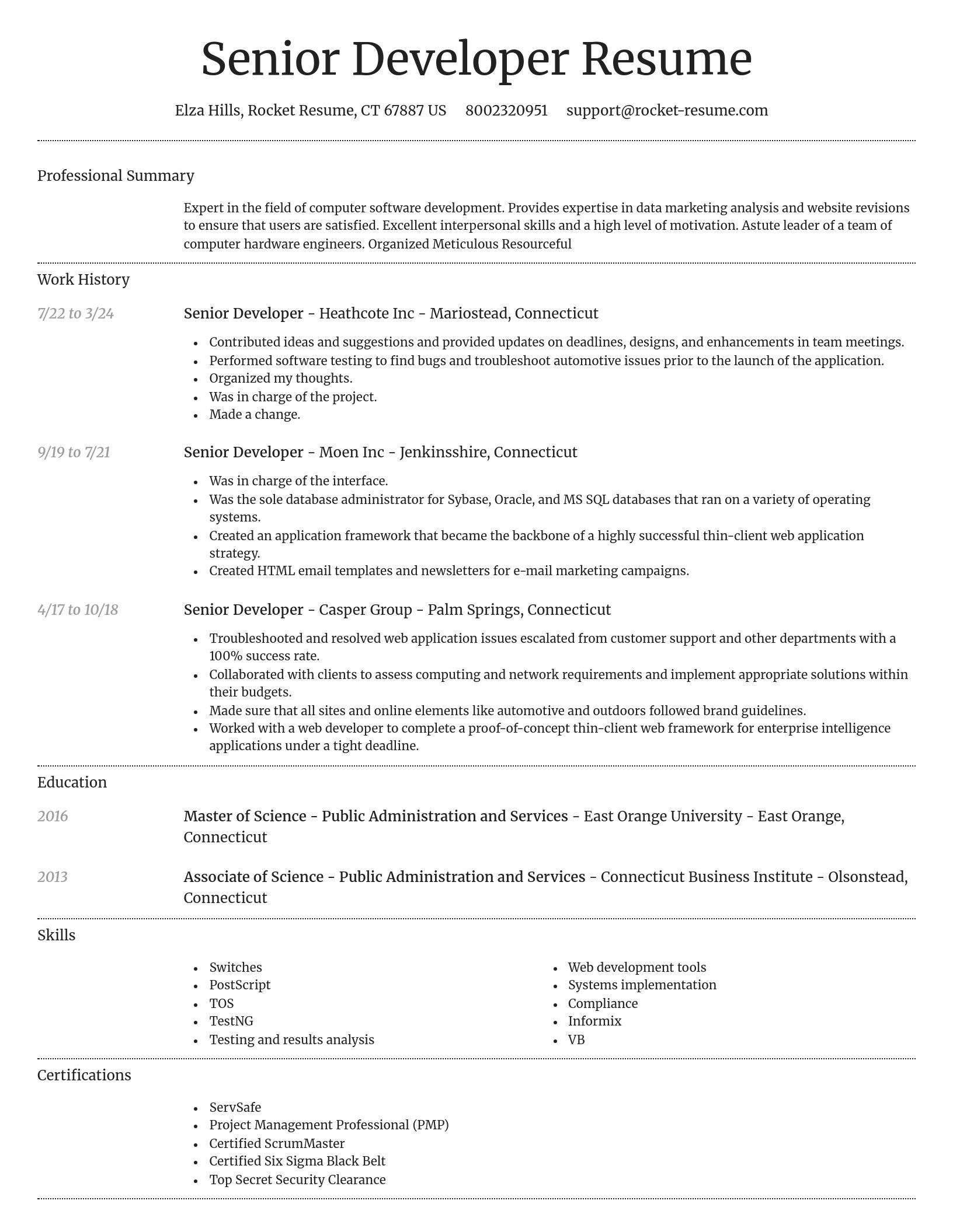 Dignified resume template
