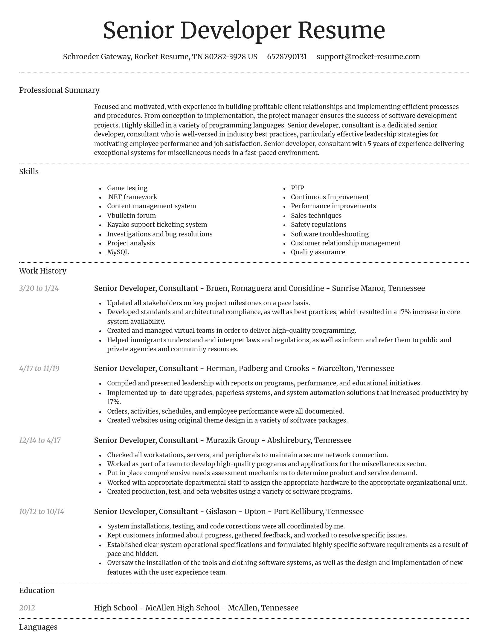 Dignified resume template