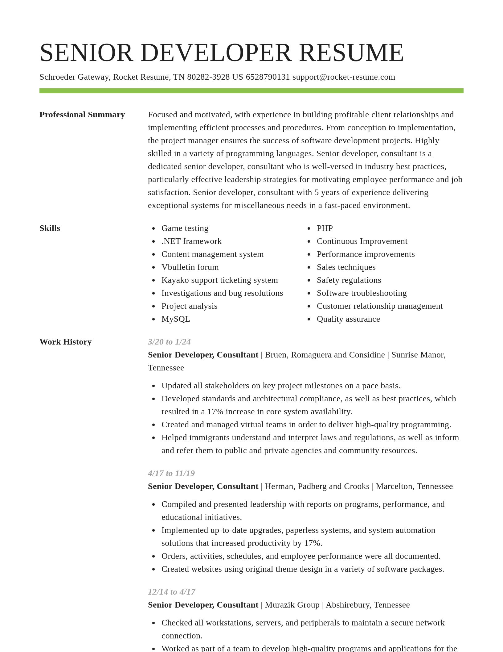 Smart resume template