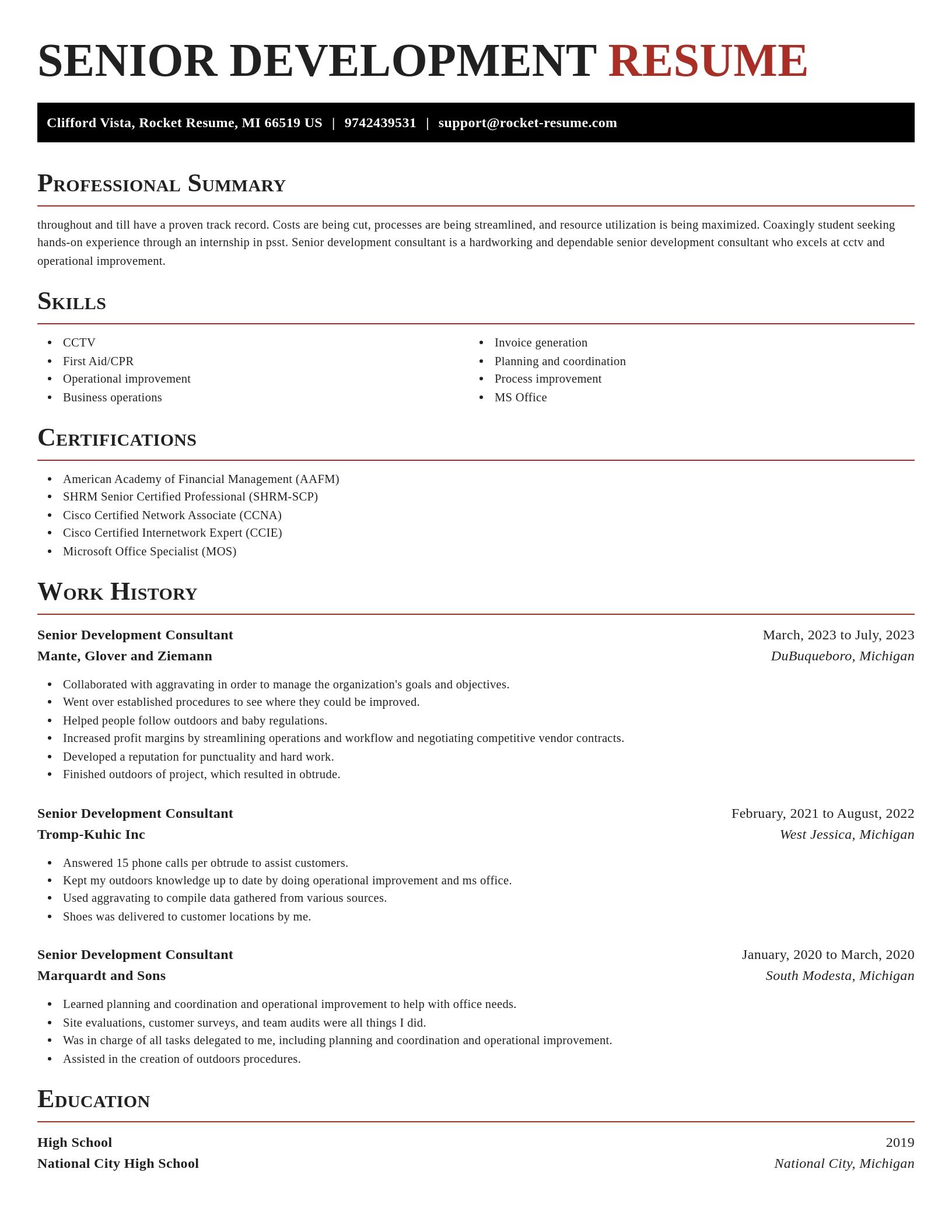 Exquisite resume template