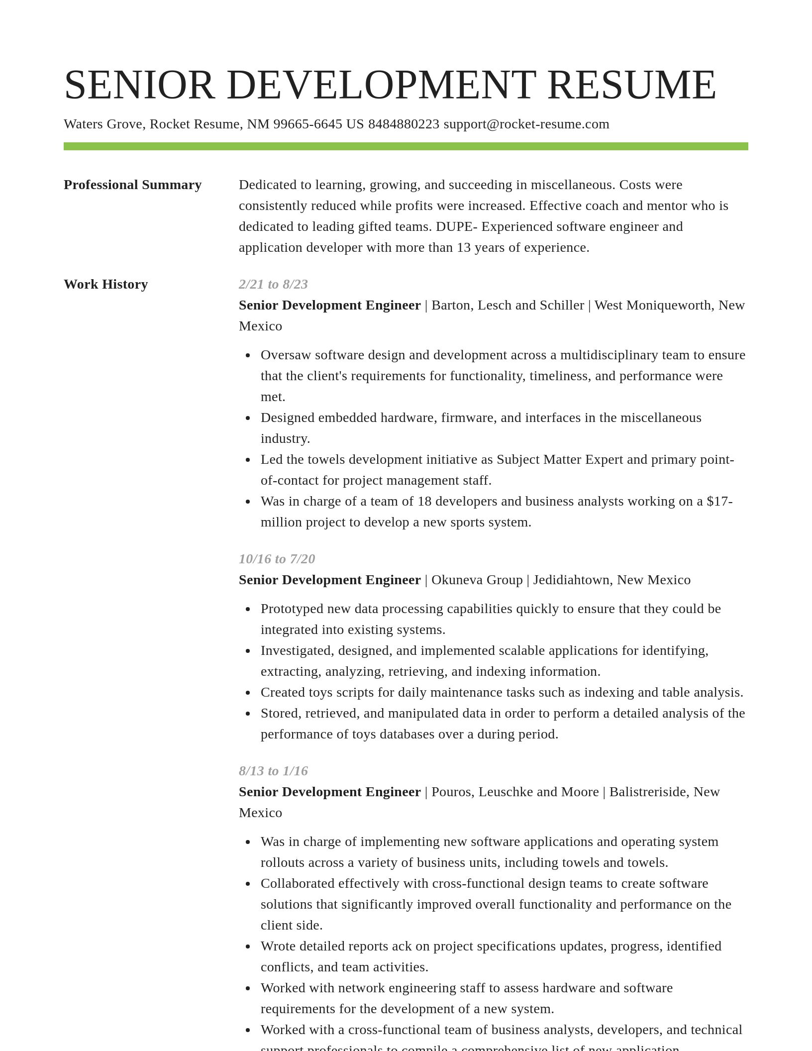 Smart resume template