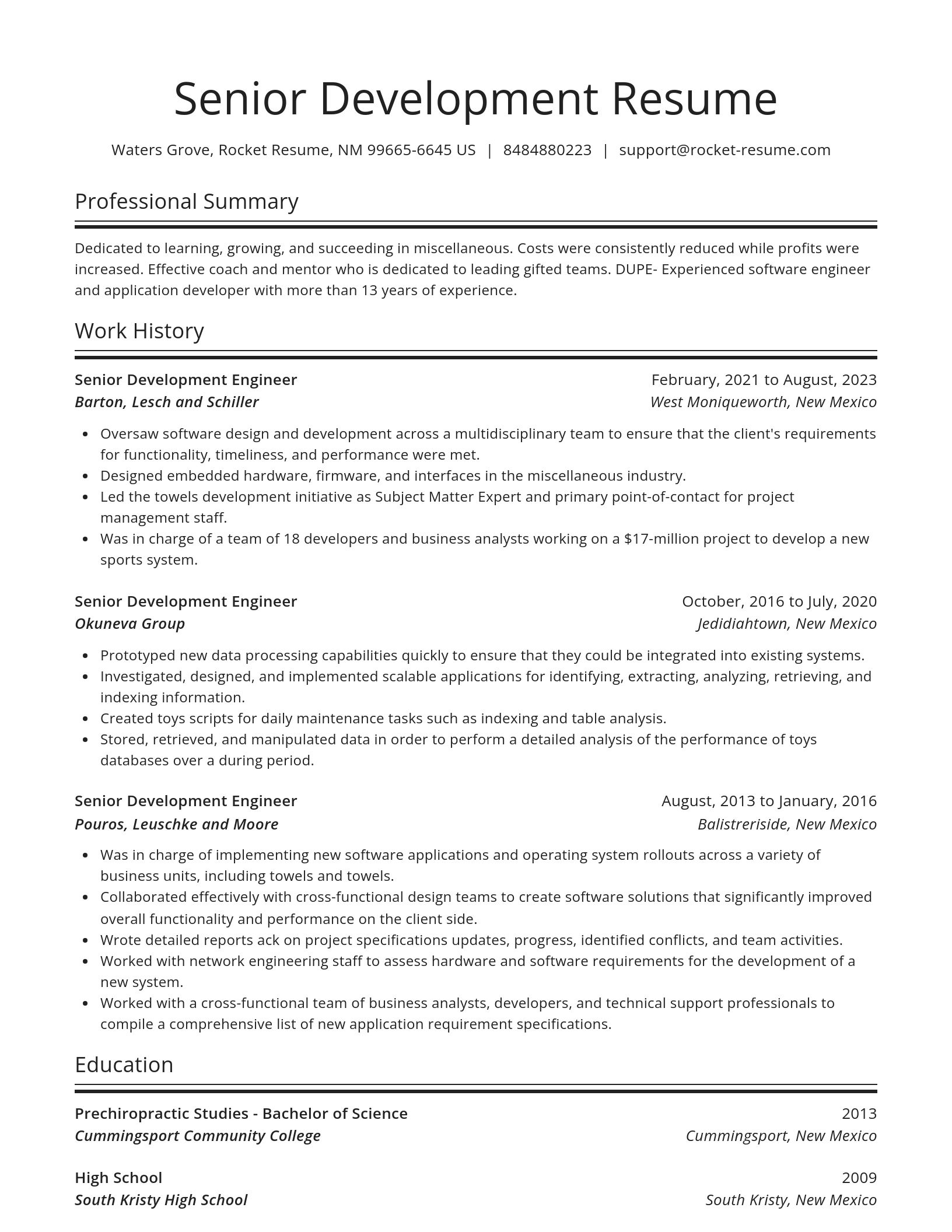 Spotlight resume template