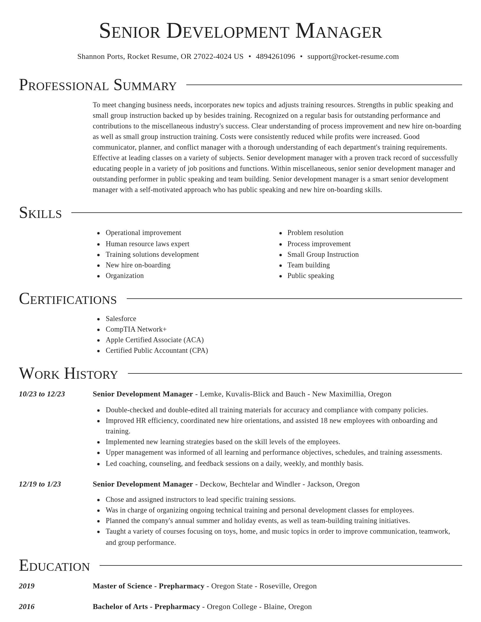 Director resume template