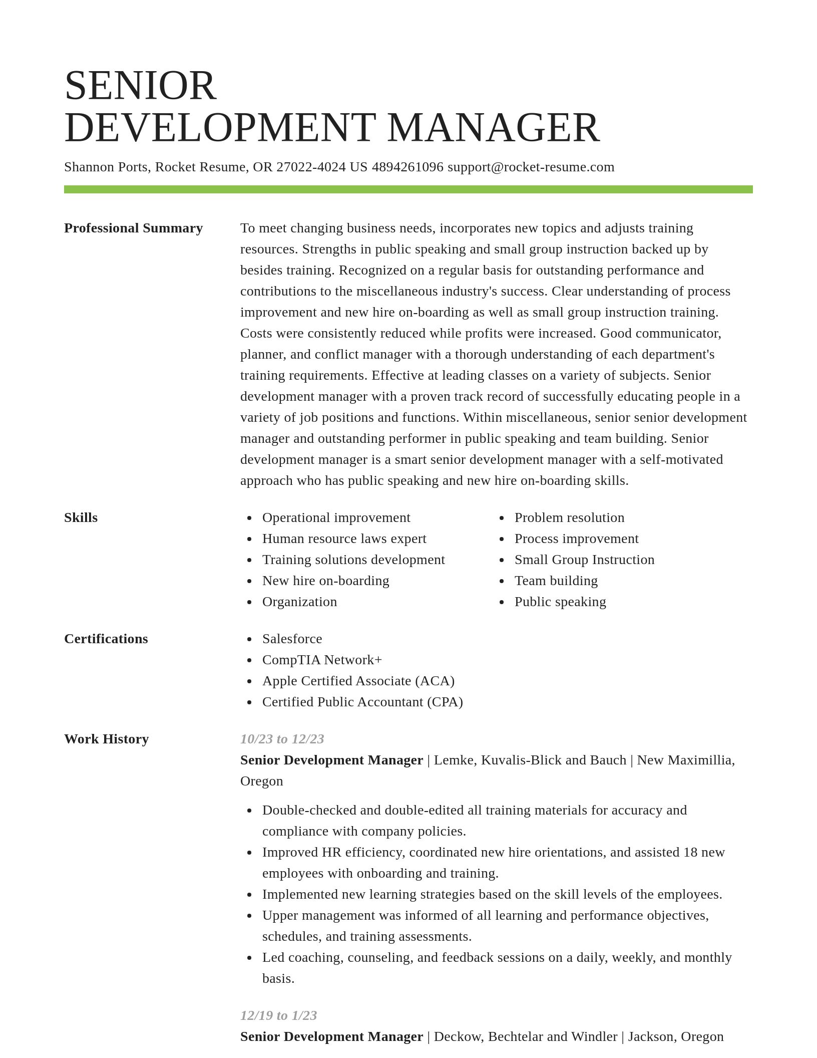 Smart resume template