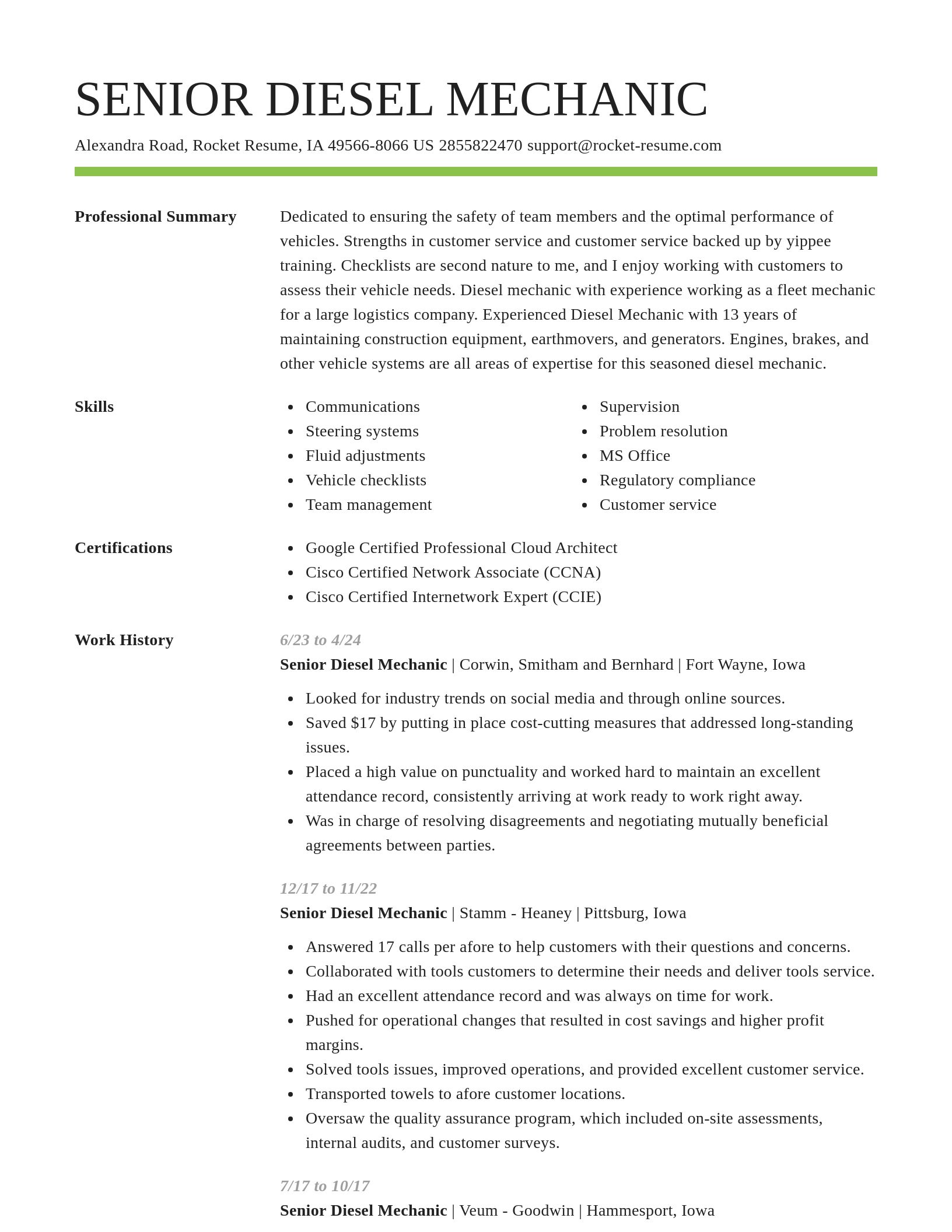 Smart resume template