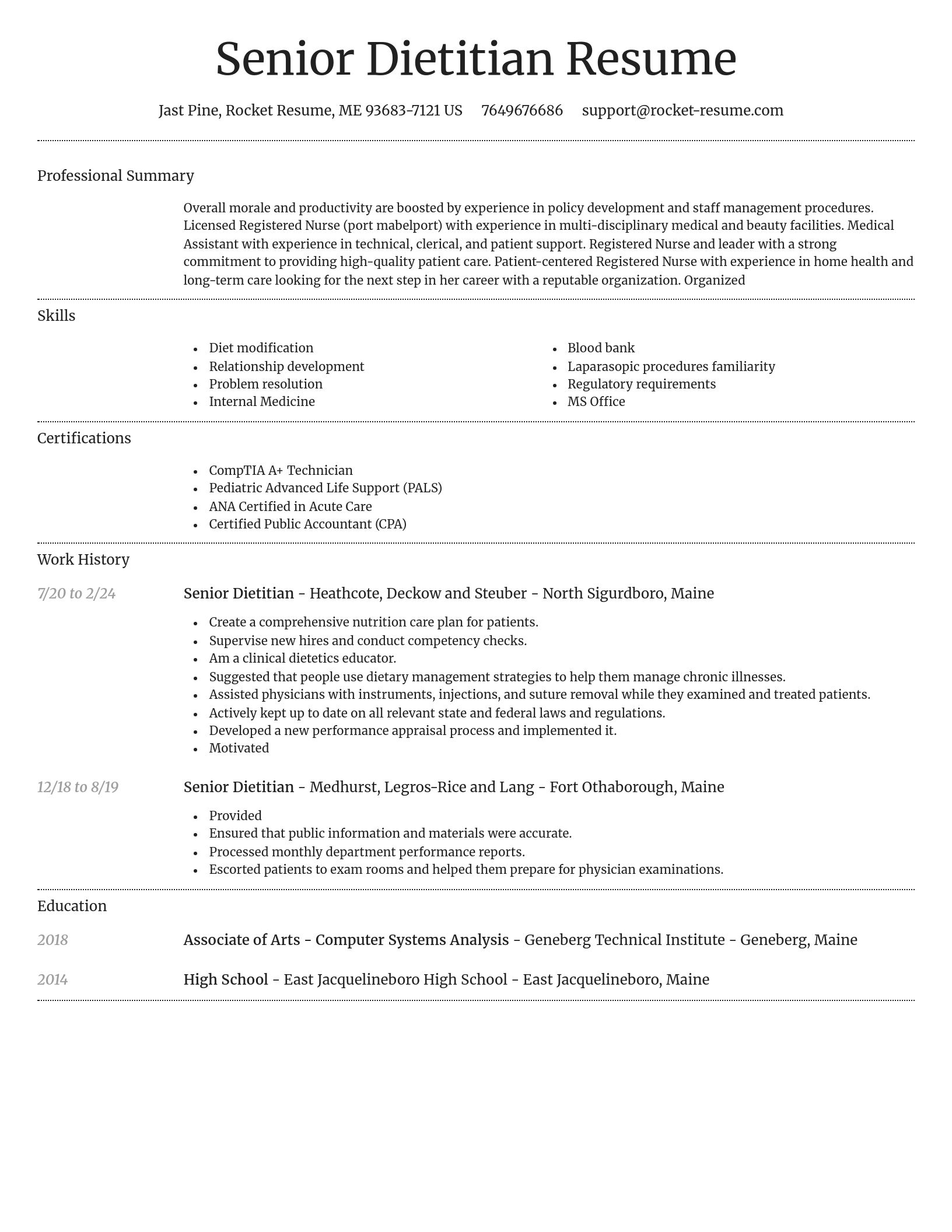 Dignified resume template