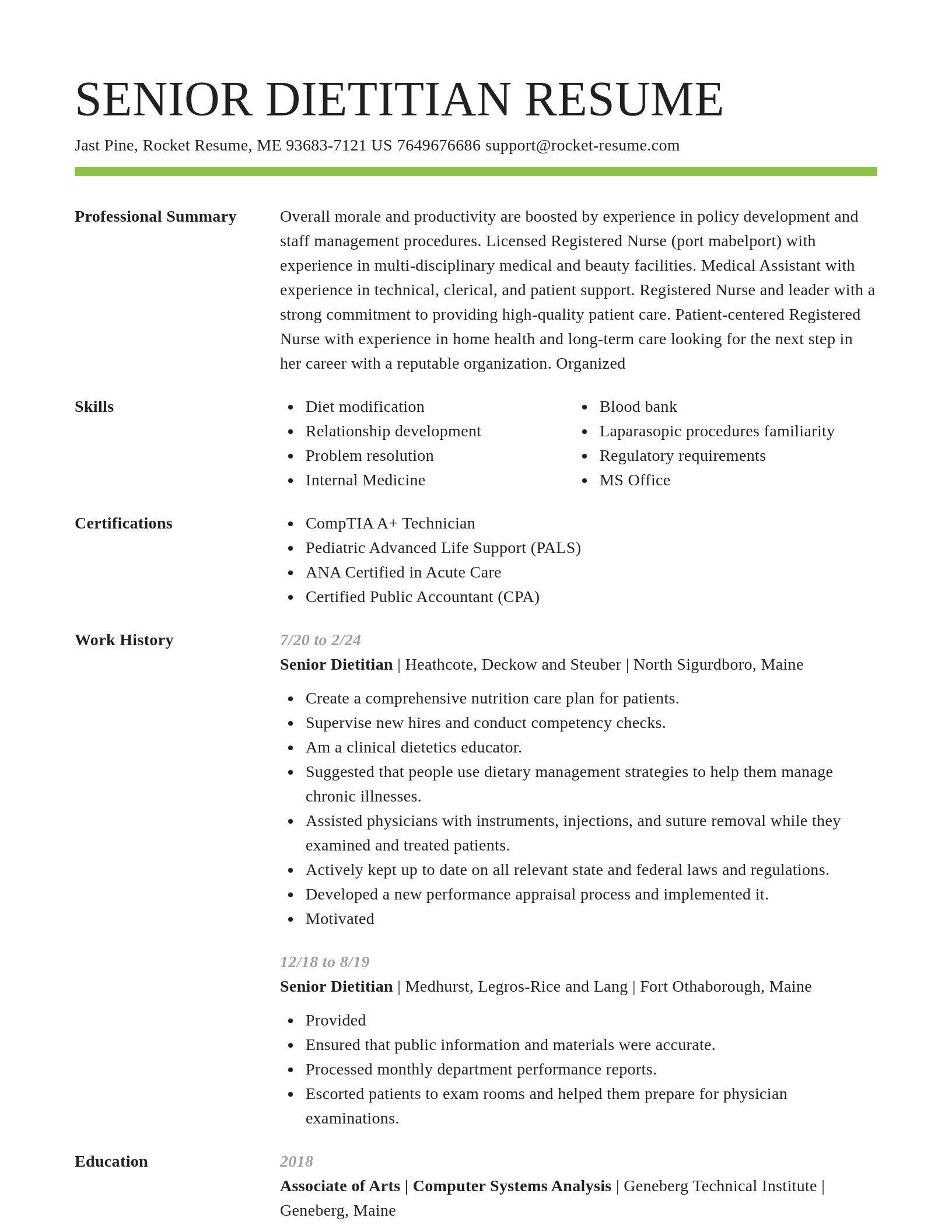 Smart resume template