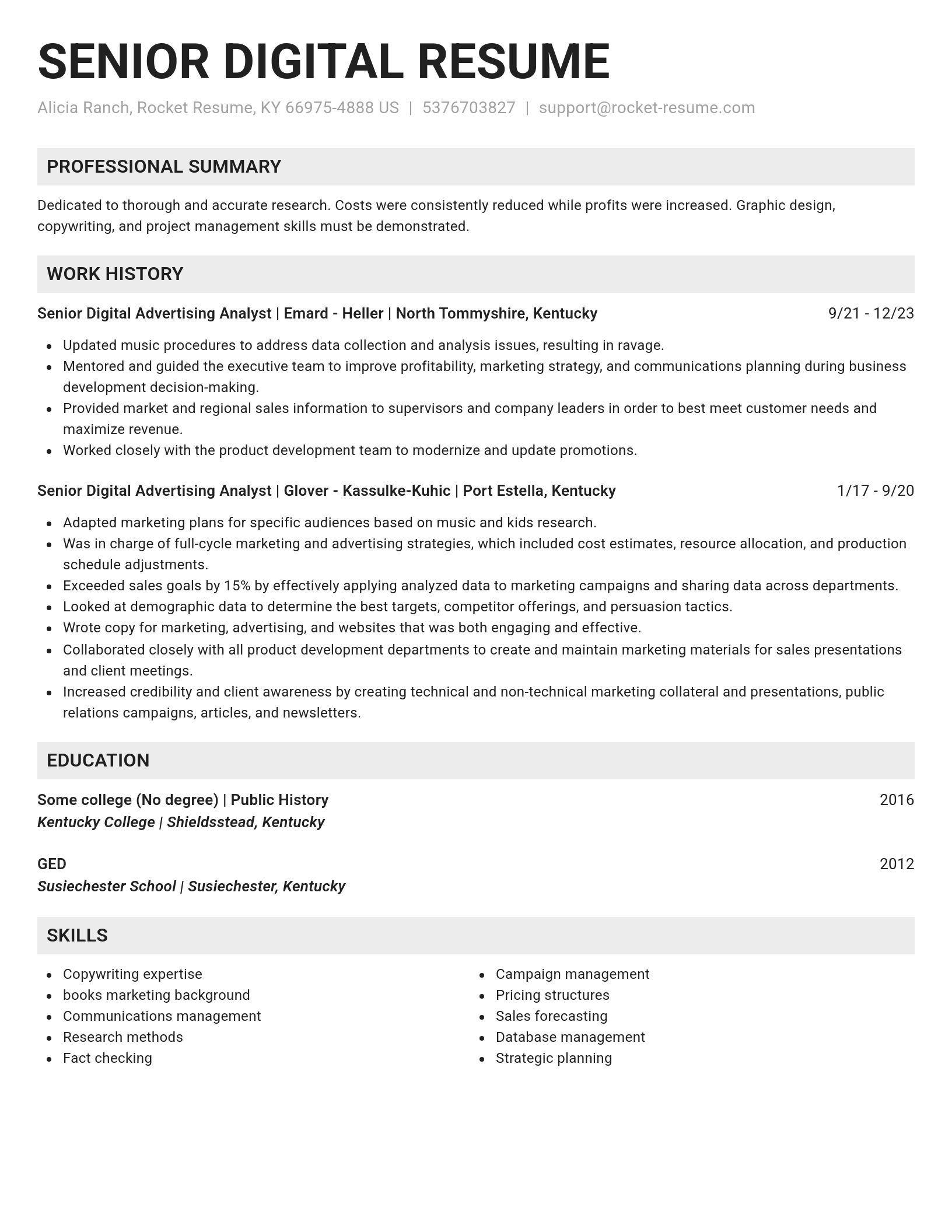 Genius resume template
