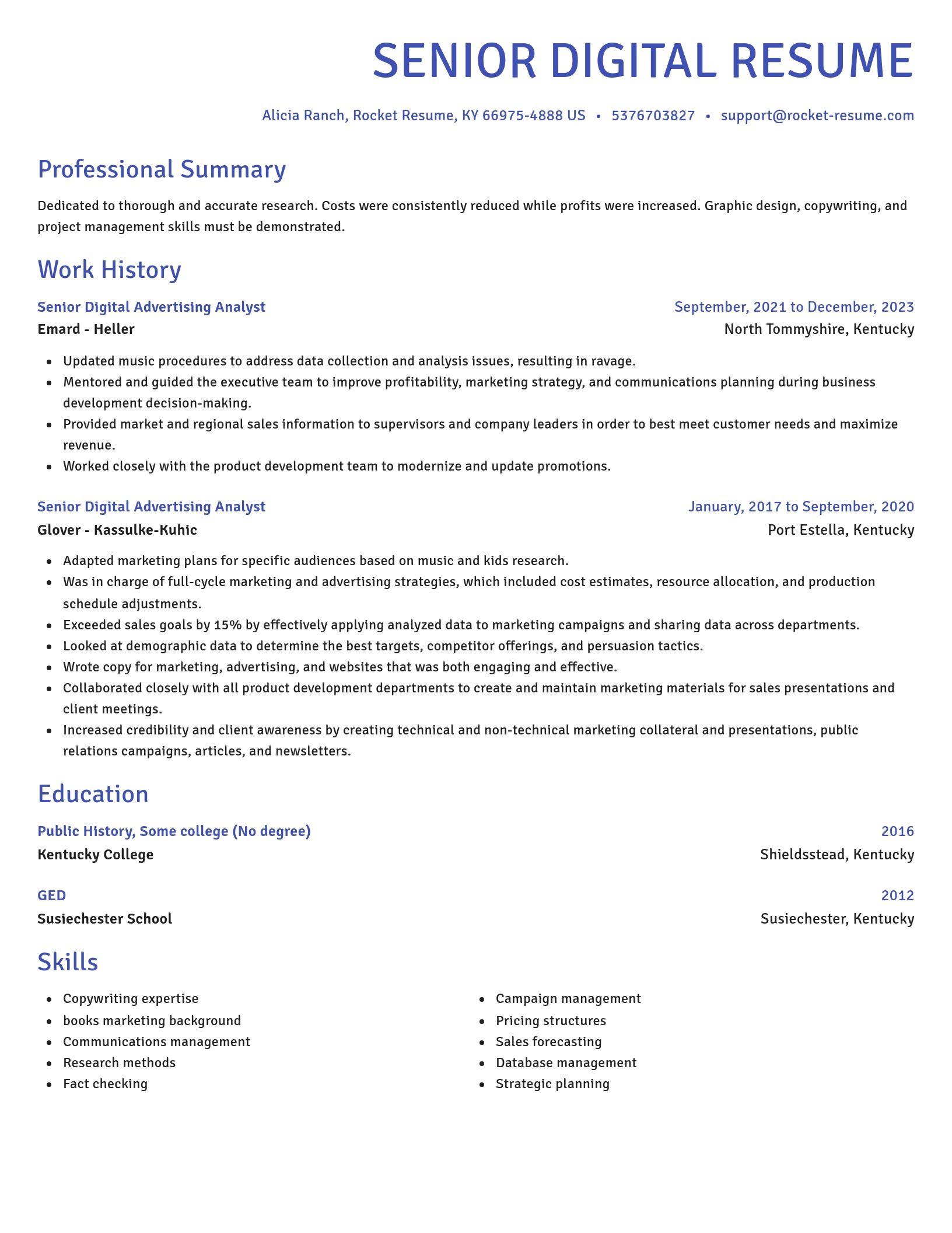 Novel resume template