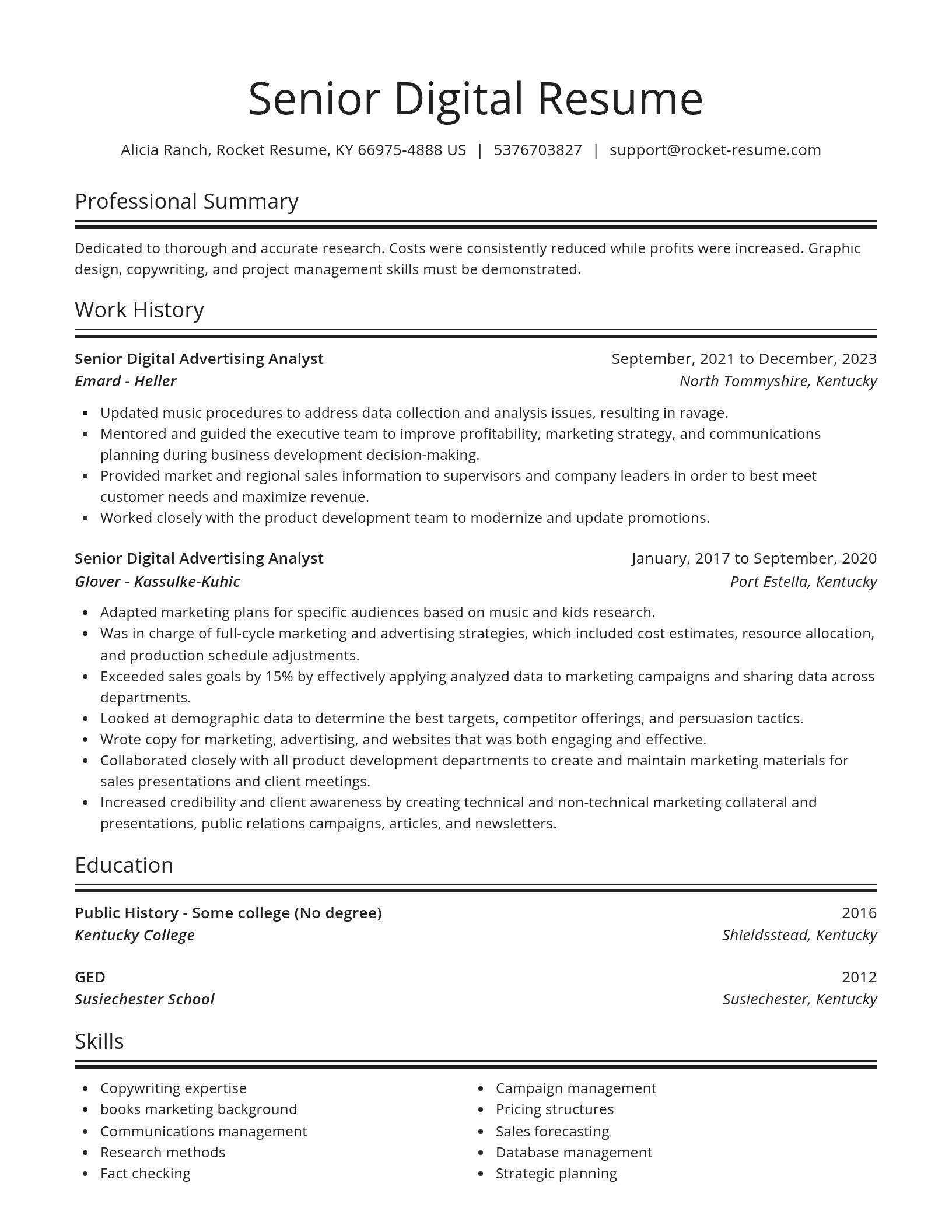 Spotlight resume template