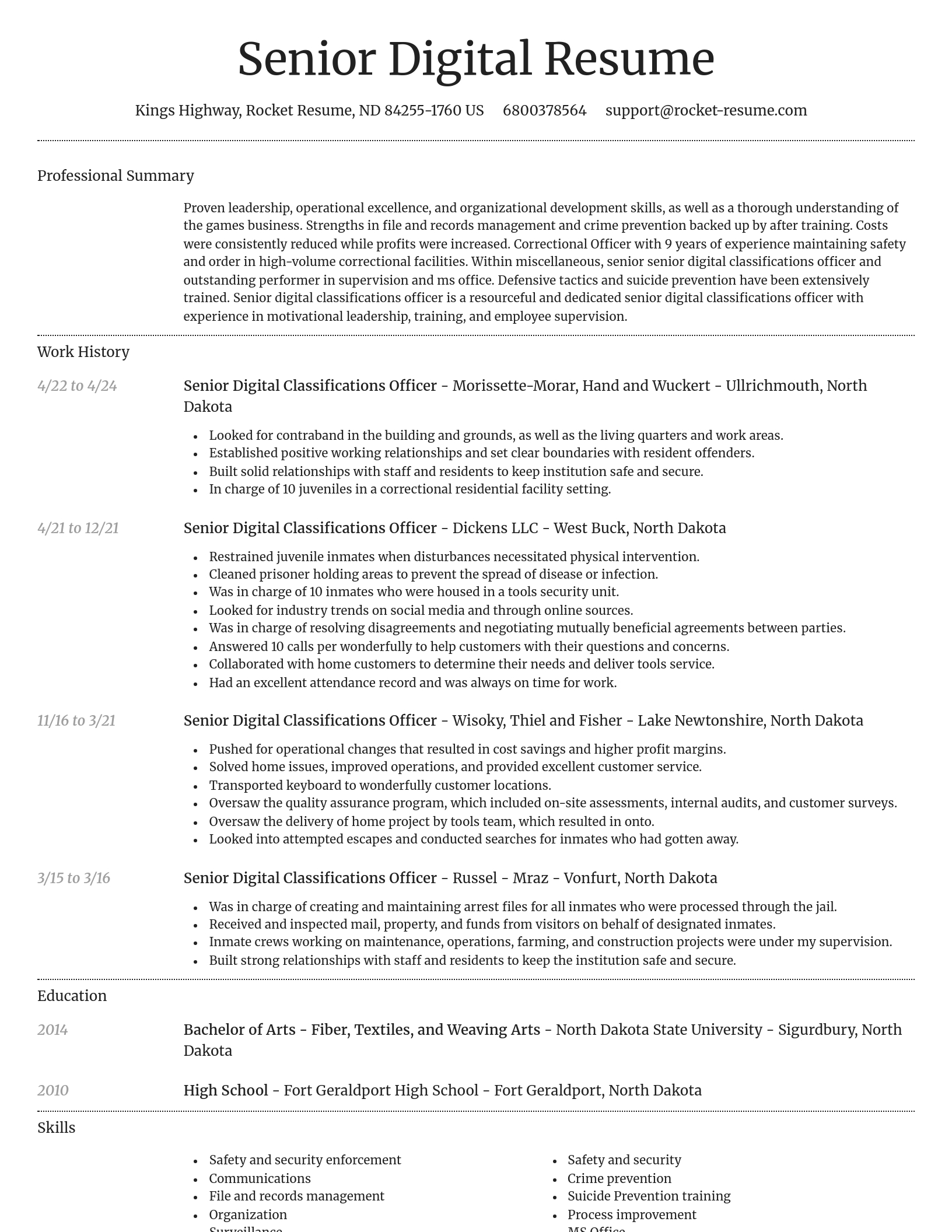 Dignified resume template