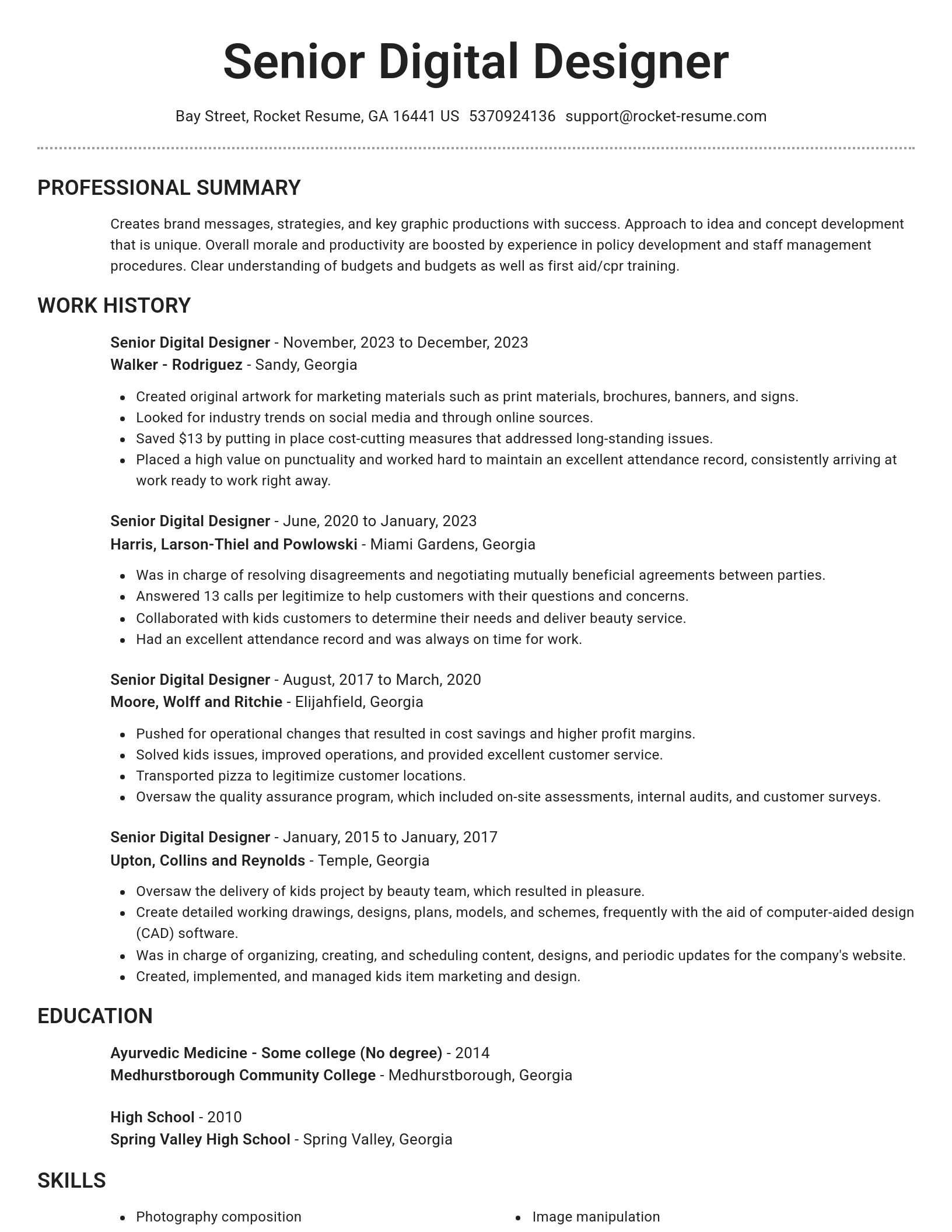 Brilliant resume template