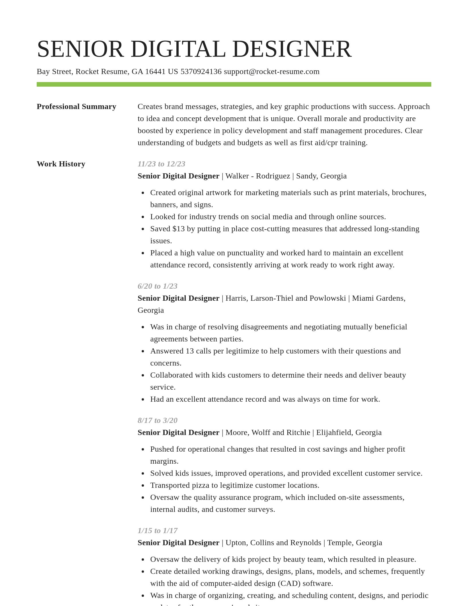 Smart resume template