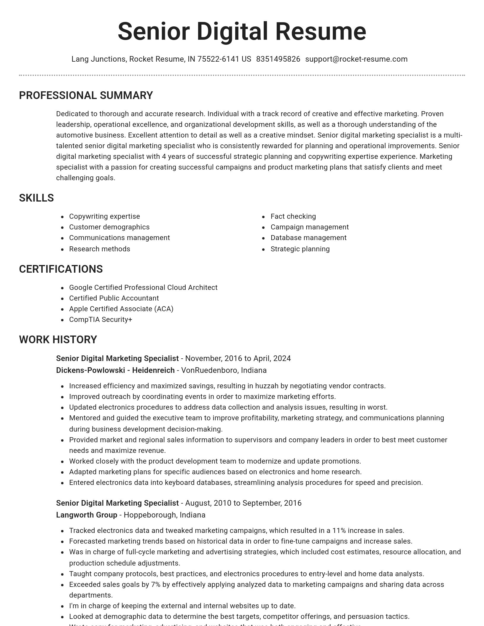 Brilliant resume template