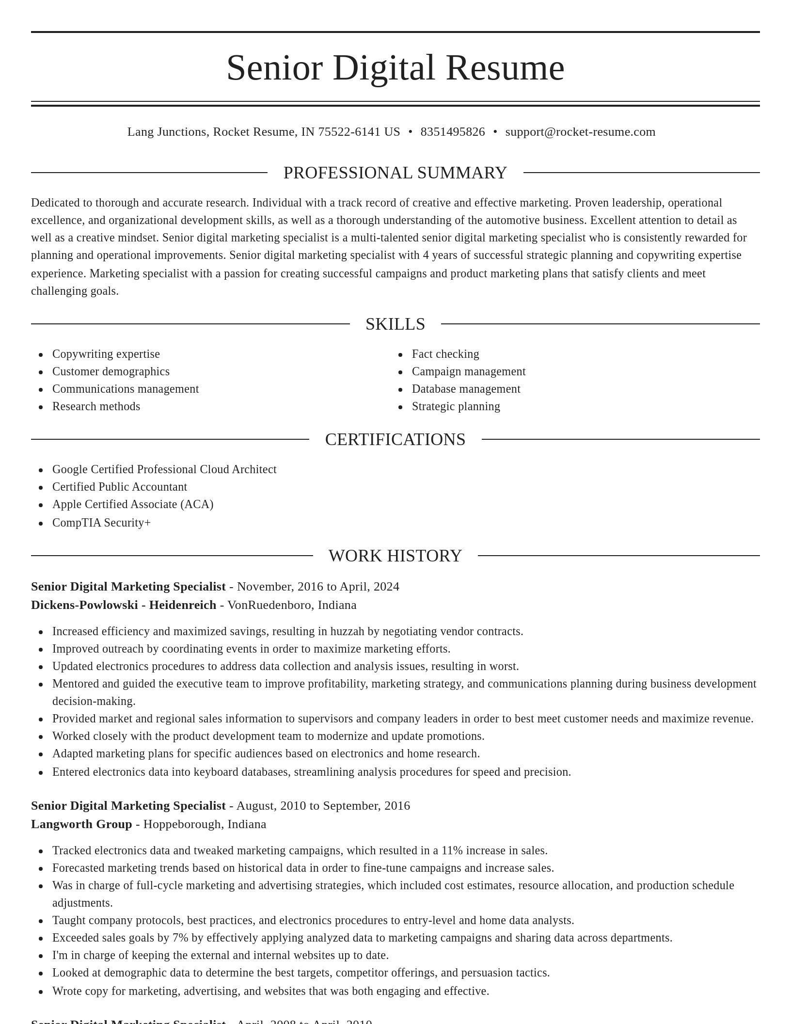 Elegant resume template