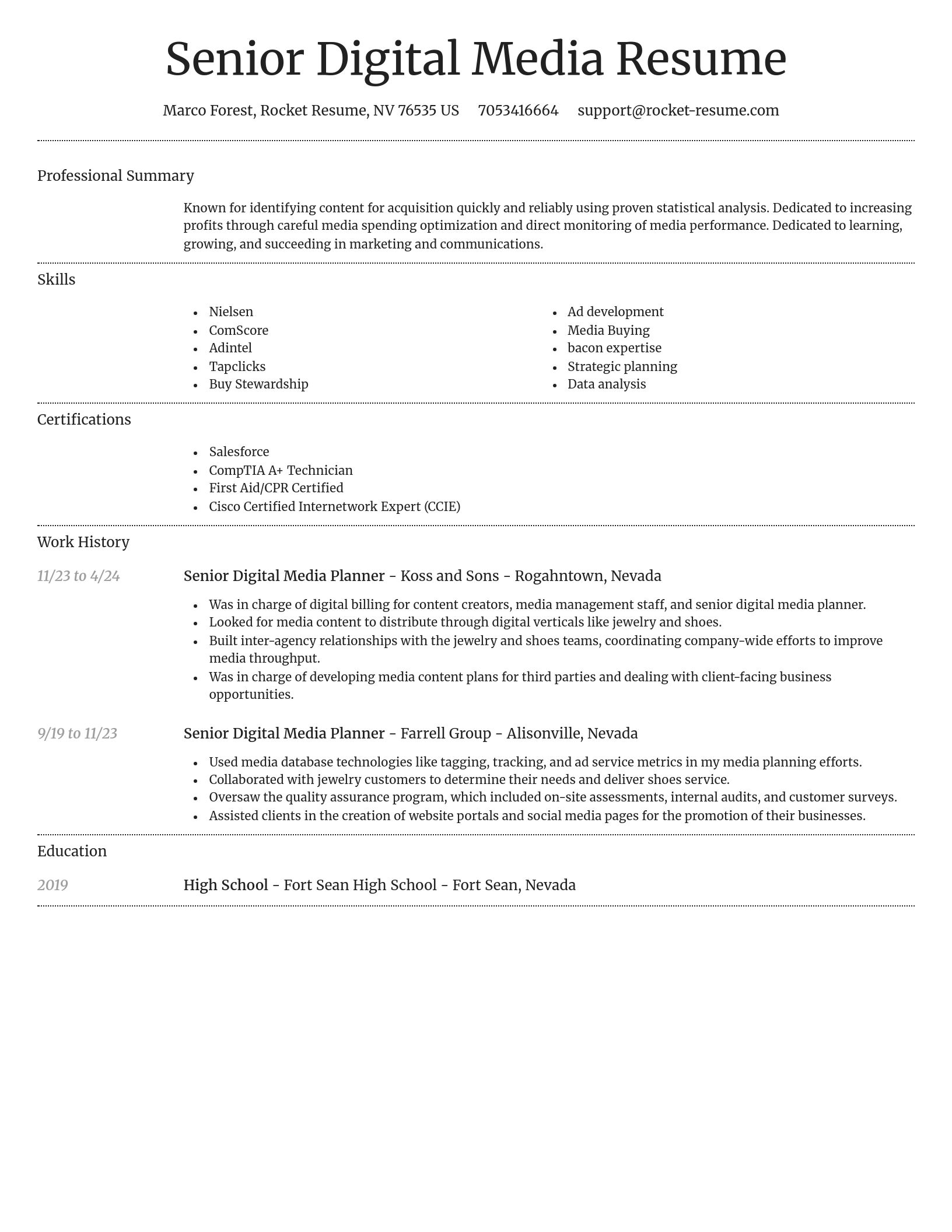 Dignified resume template