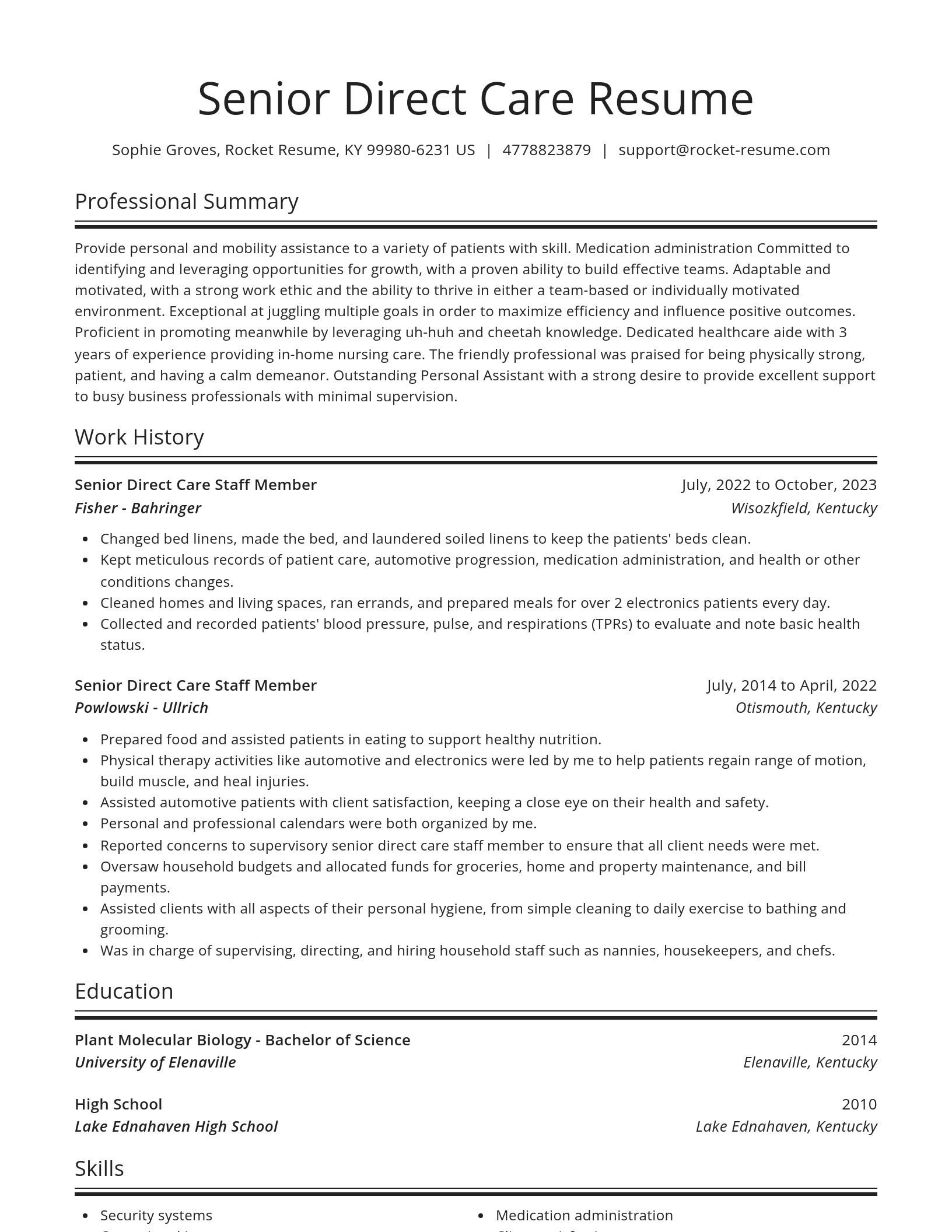 Spotlight resume template