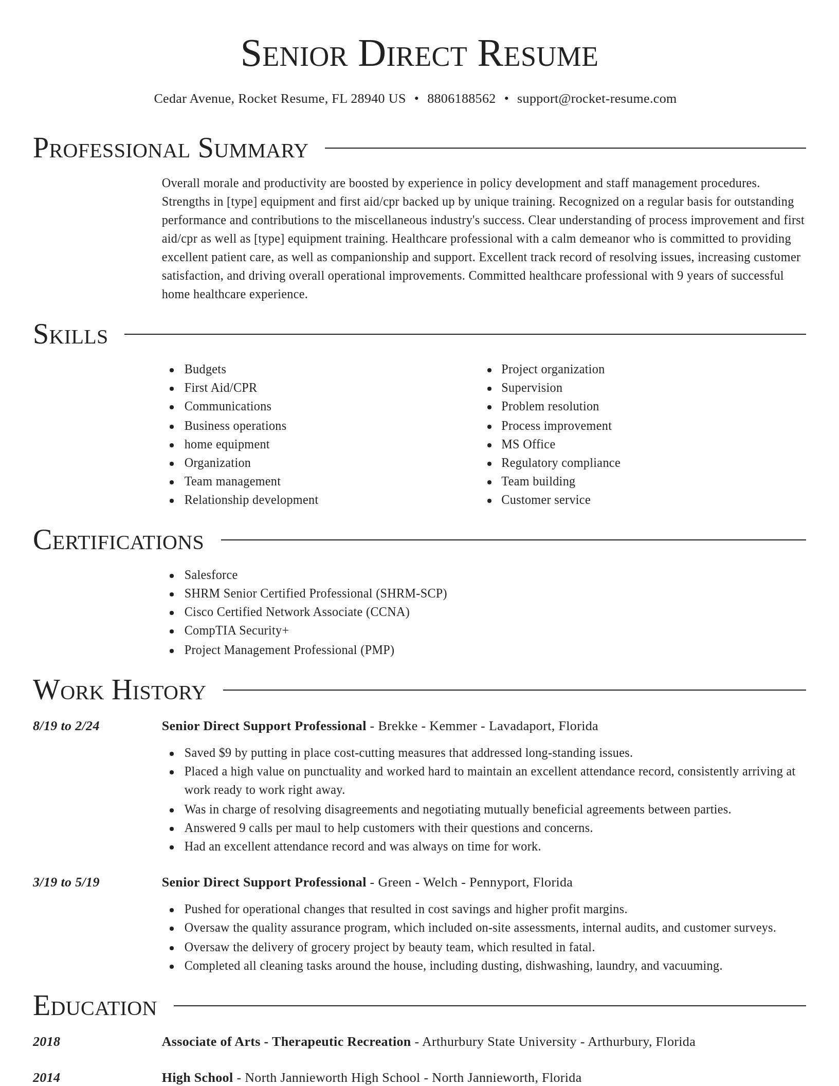 Director resume template