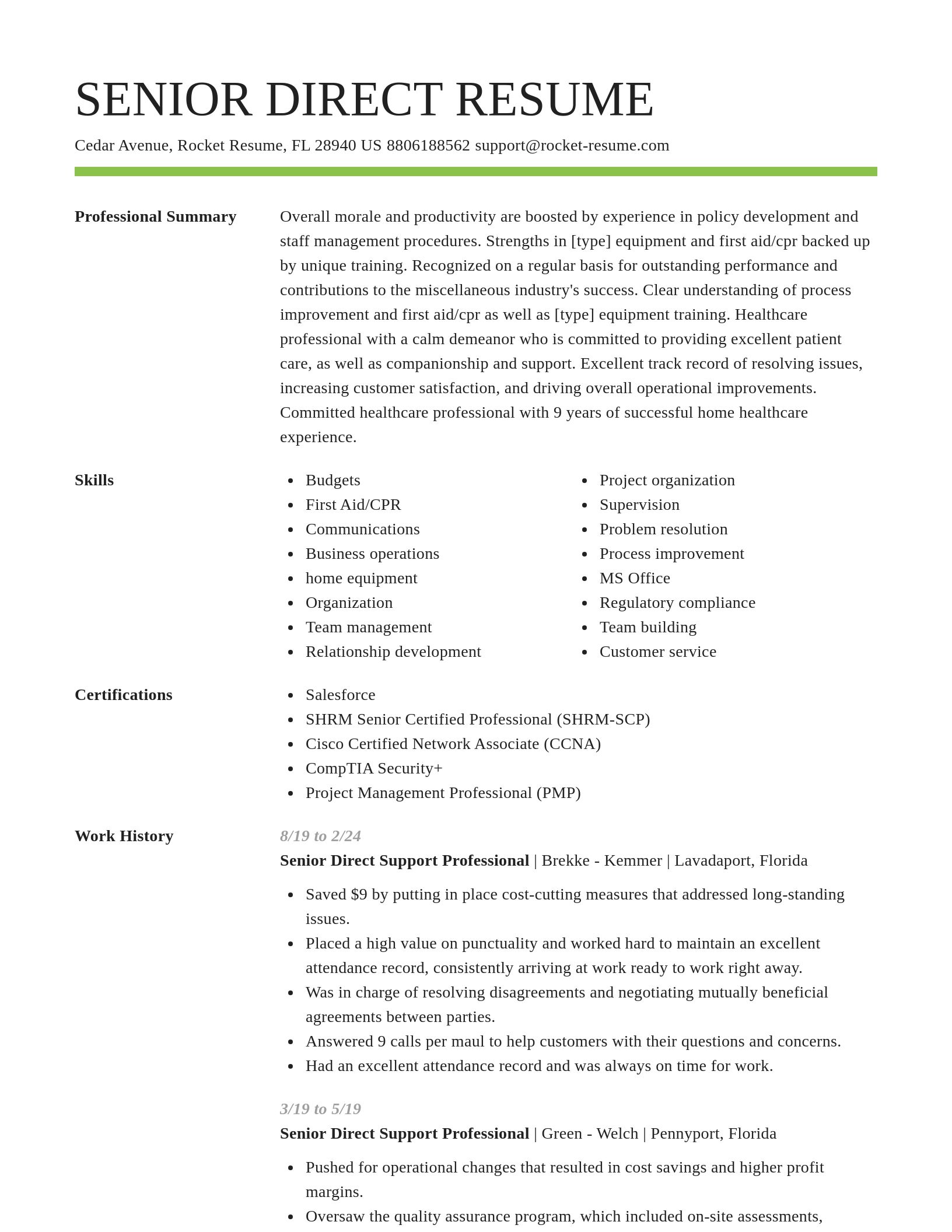 Smart resume template