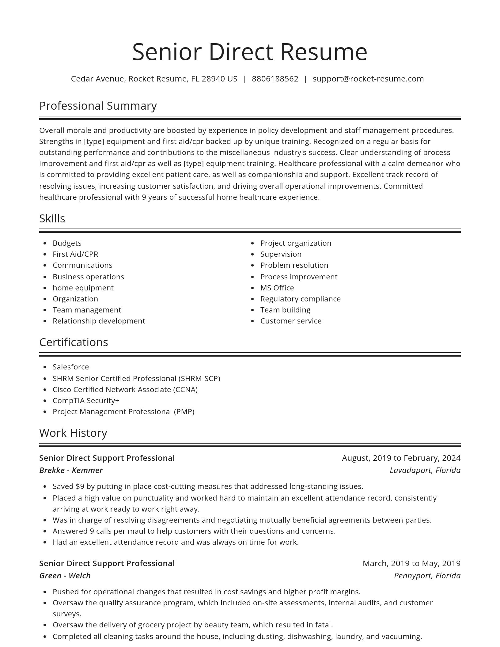 Spotlight resume template