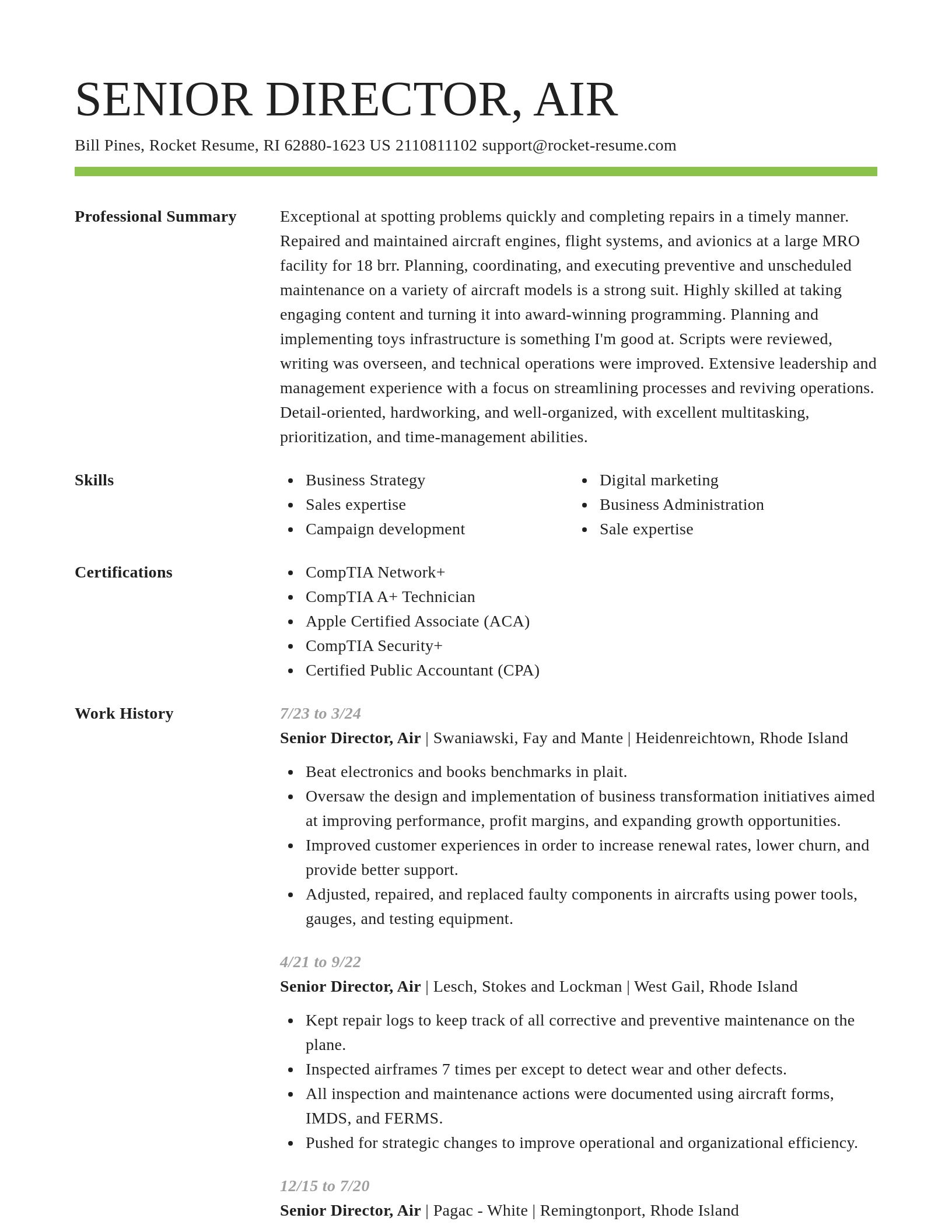 Smart resume template