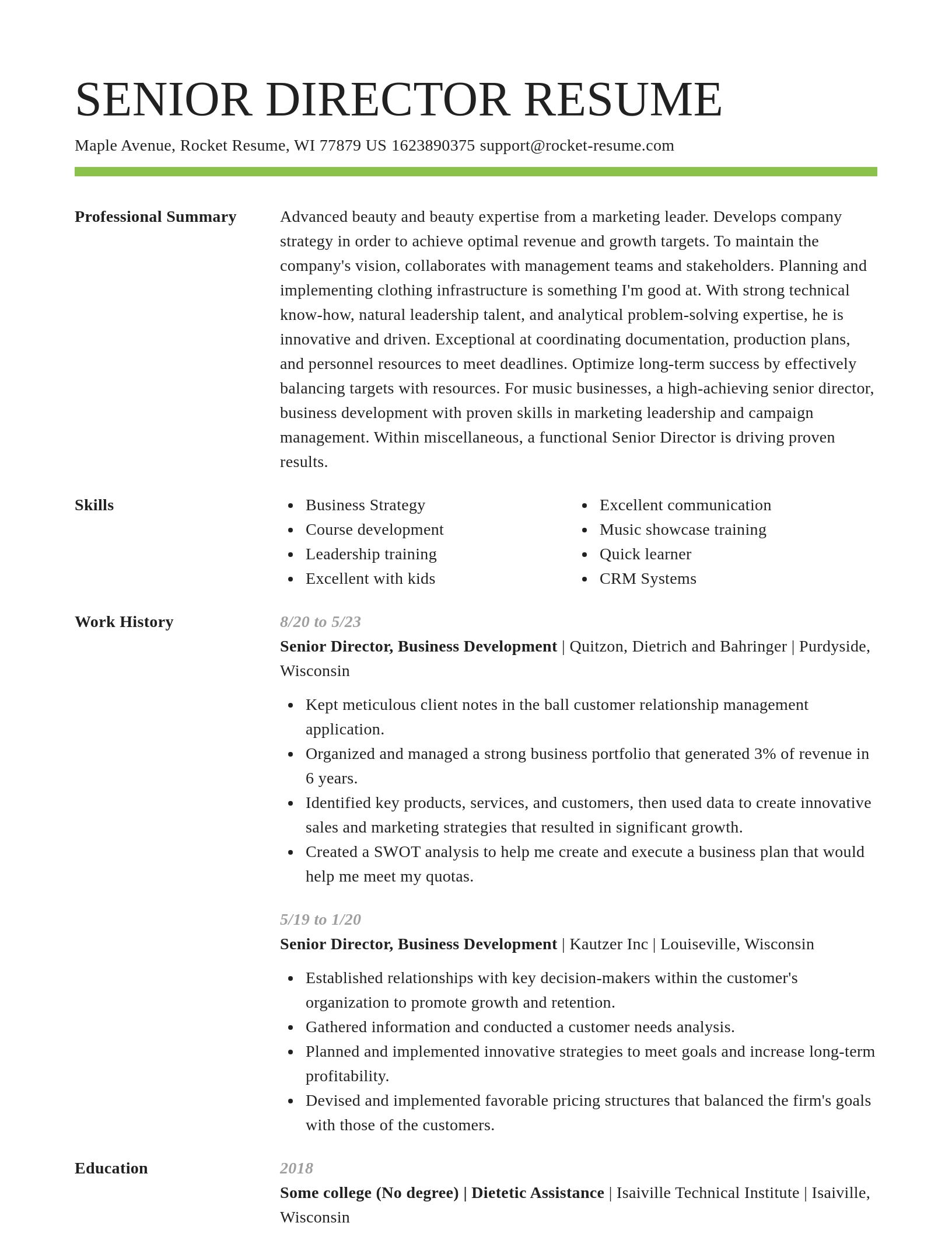 Smart resume template