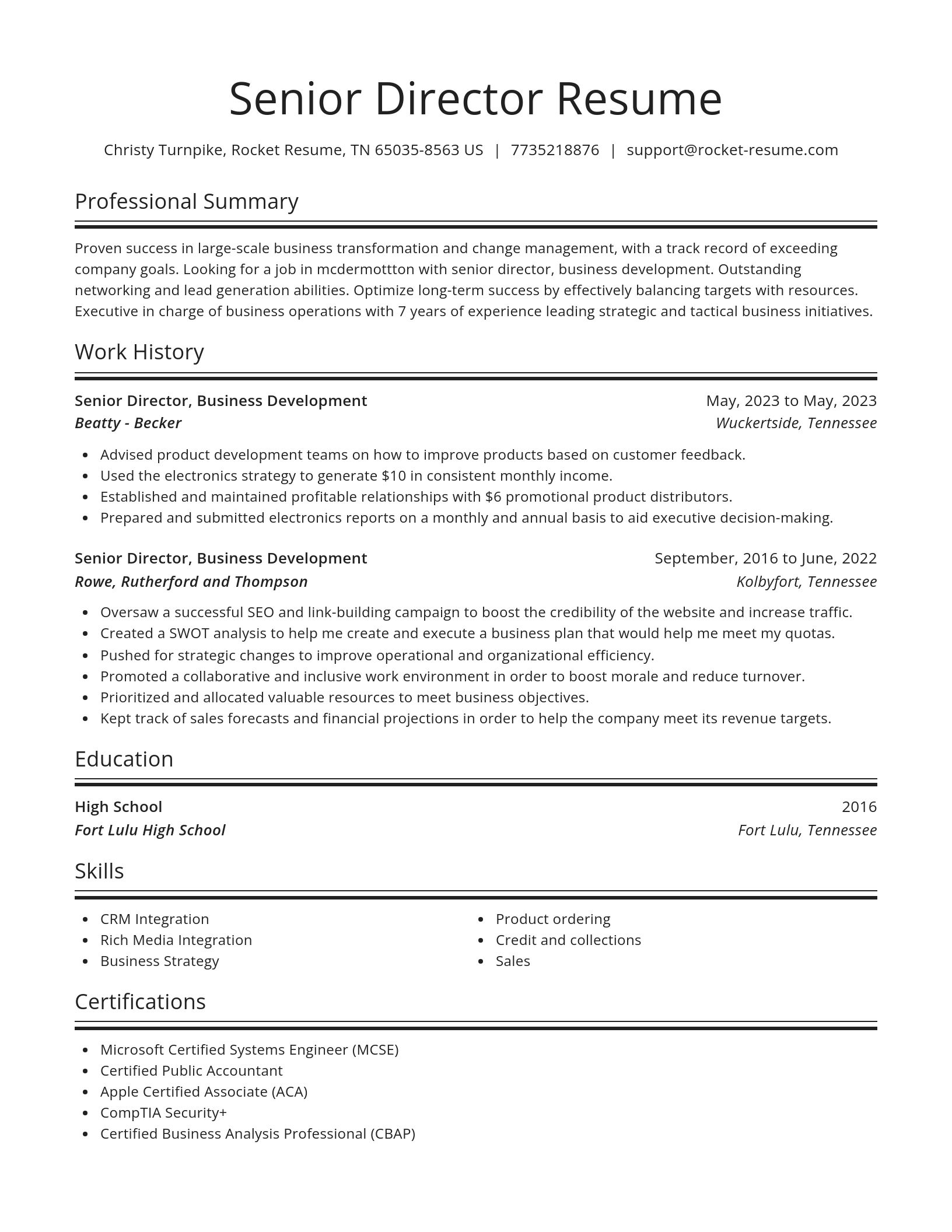 Spotlight resume template
