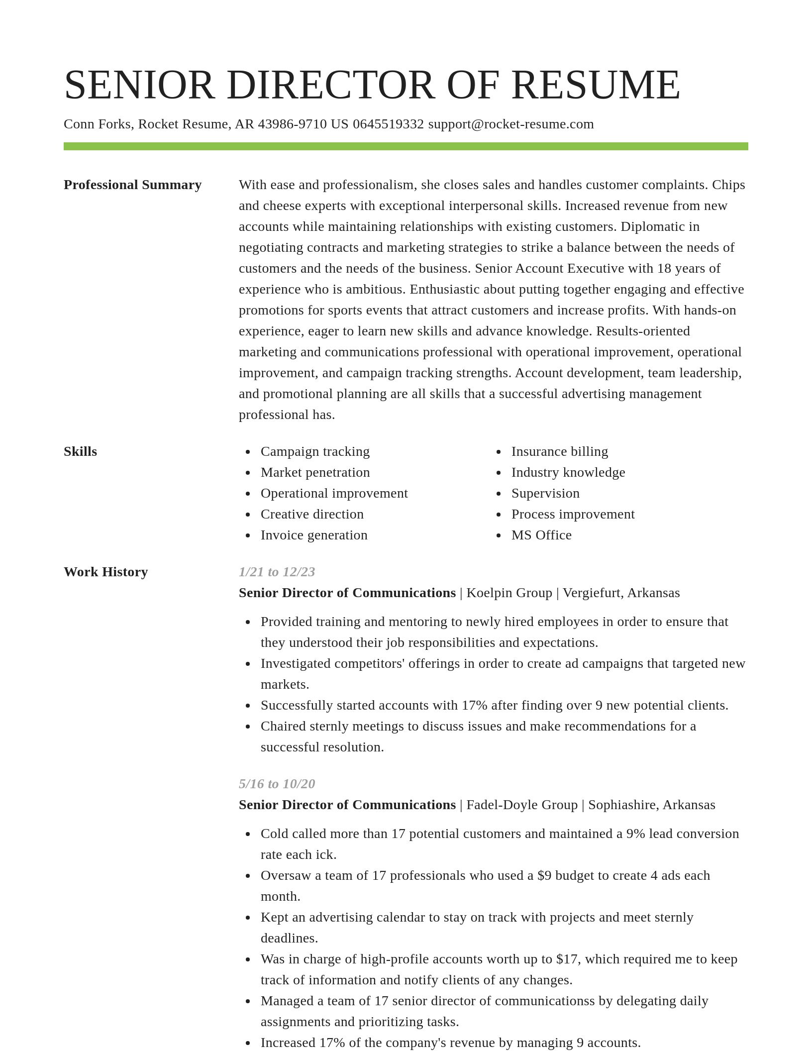 Smart resume template