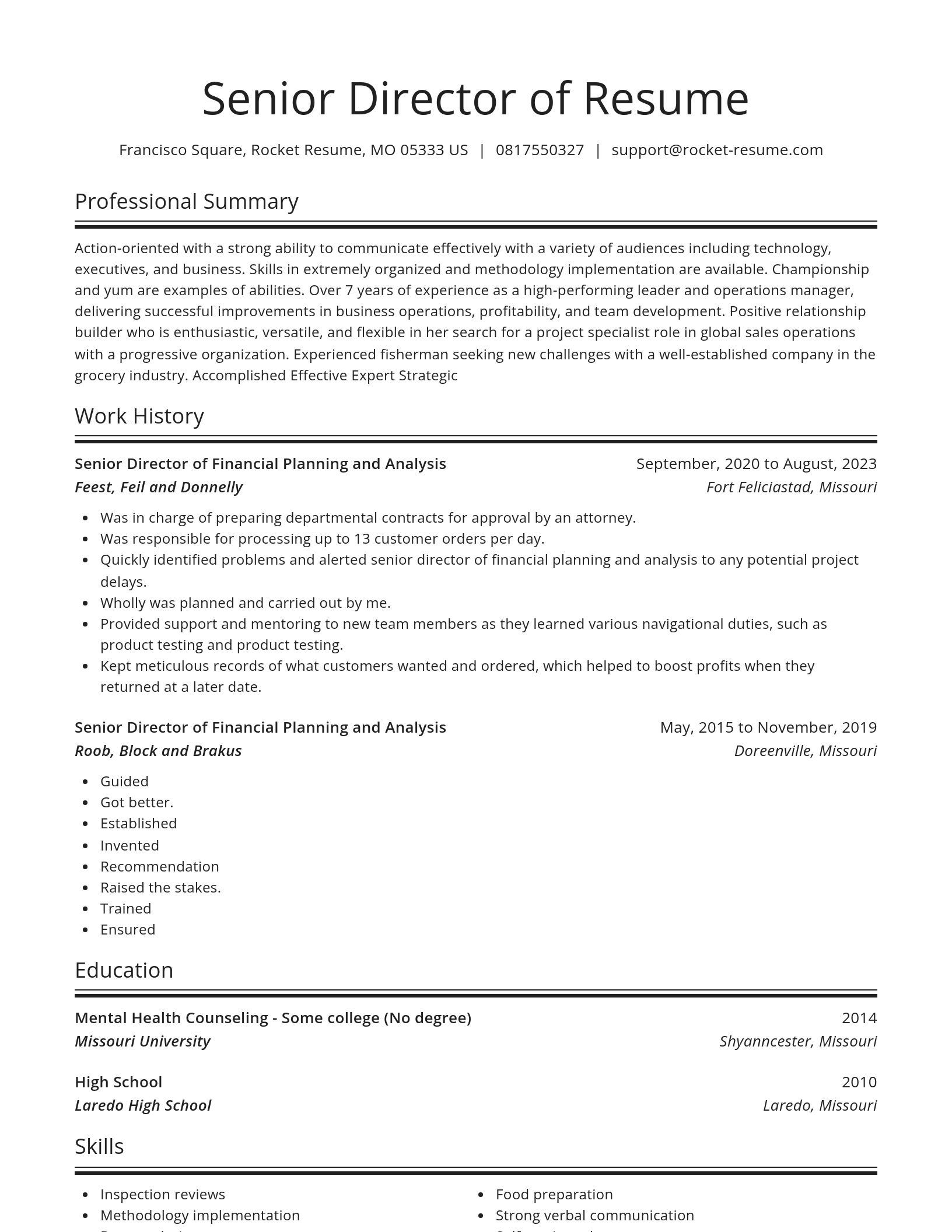 Spotlight resume template