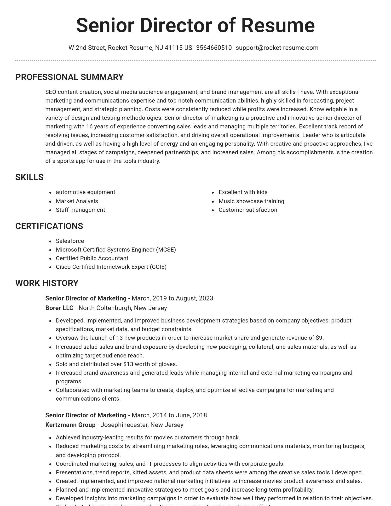Brilliant resume template