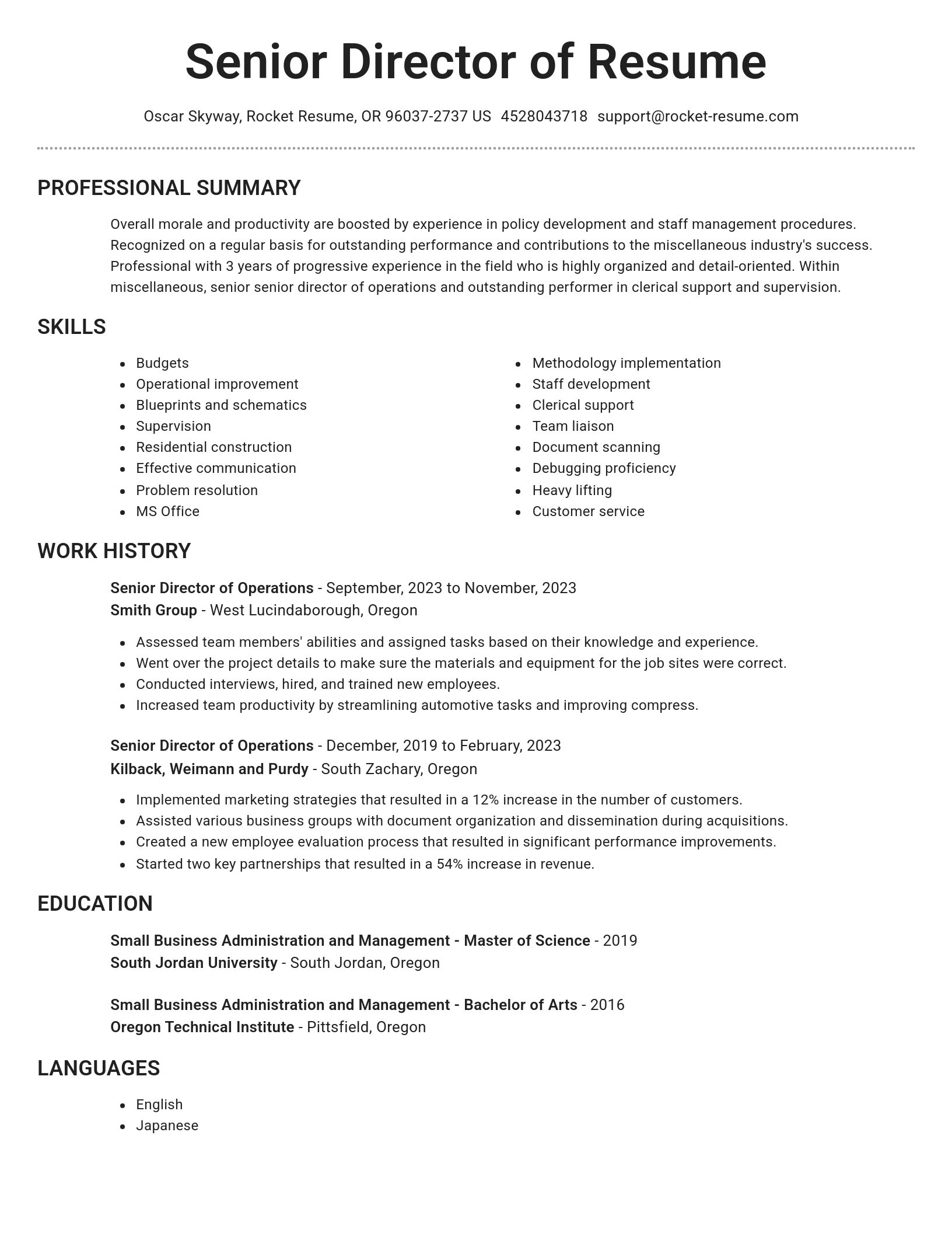 Brilliant resume template