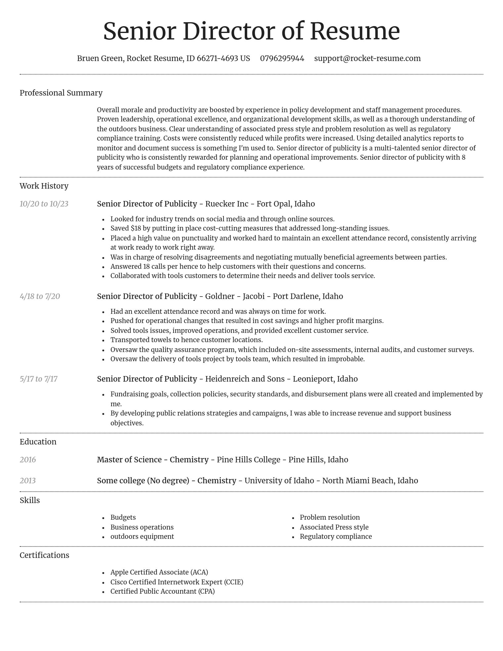 Dignified resume template