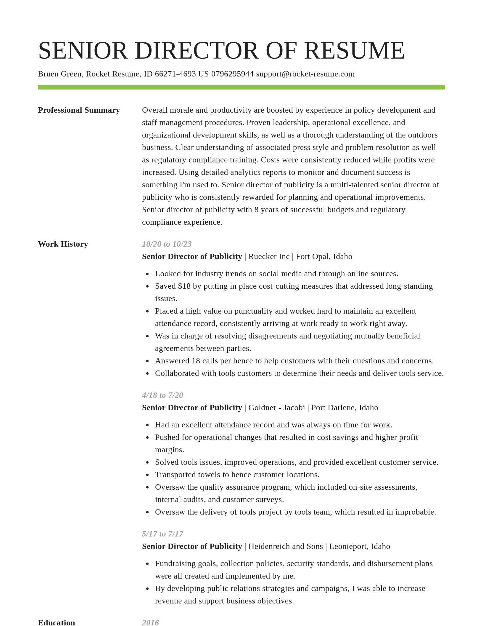 Smart resume template