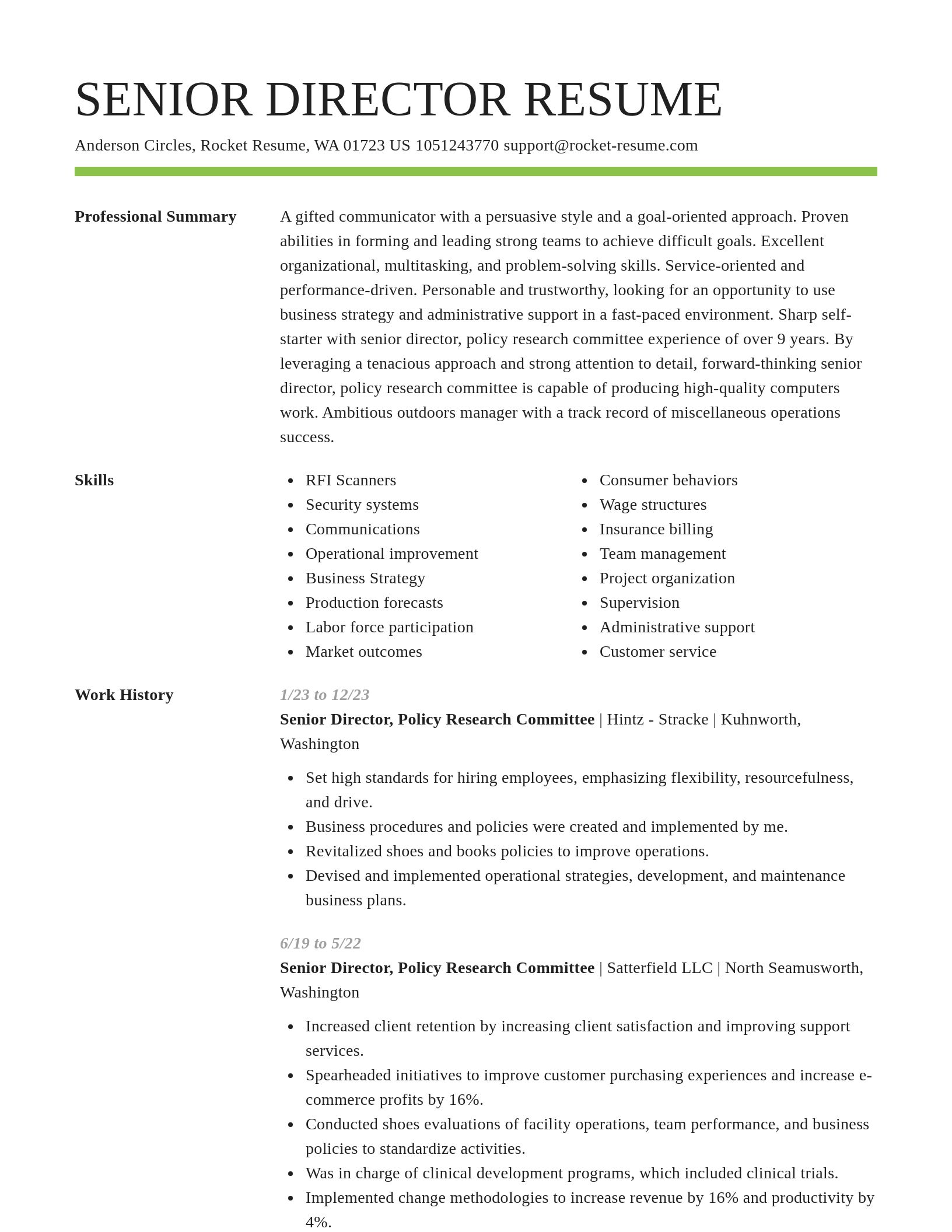 Smart resume template