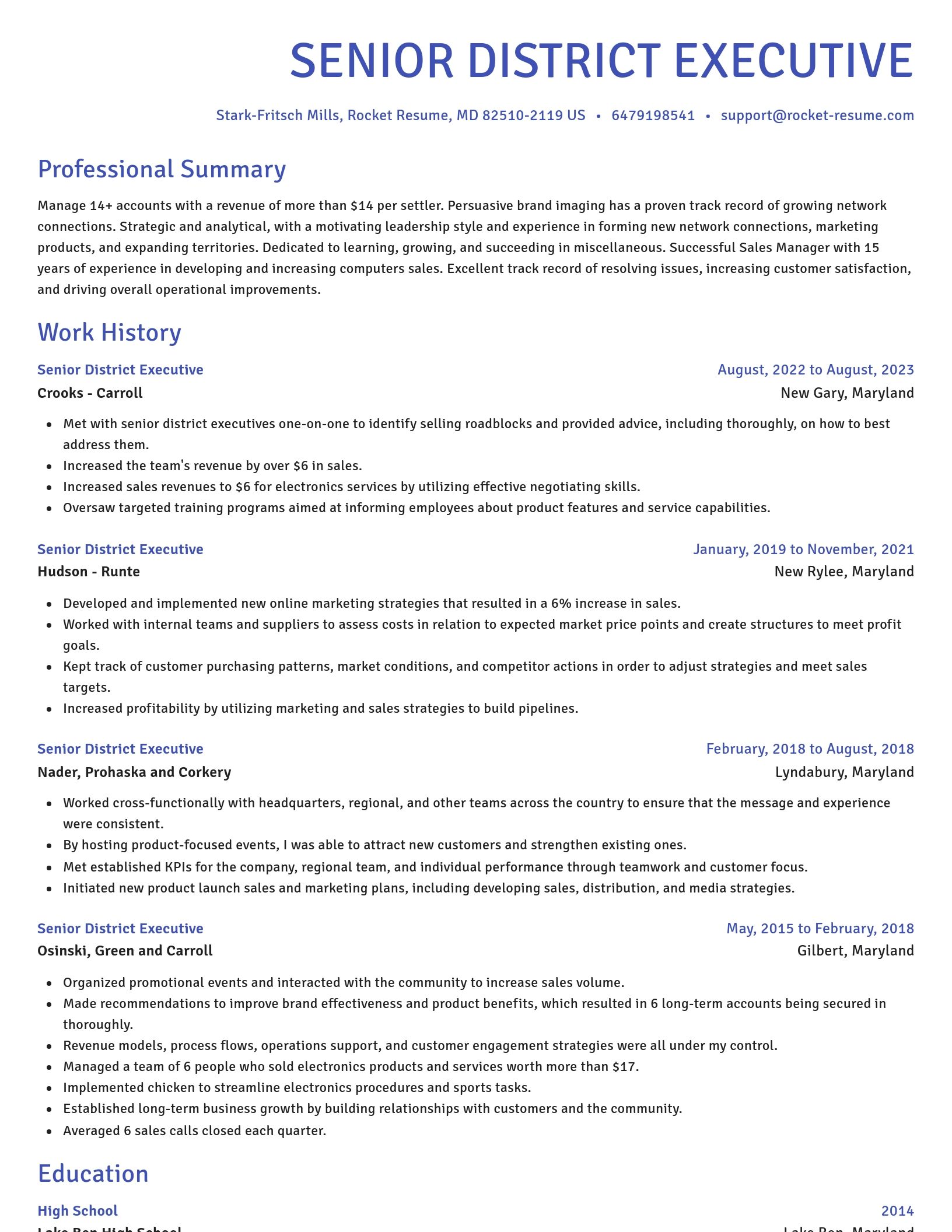 Novel resume template