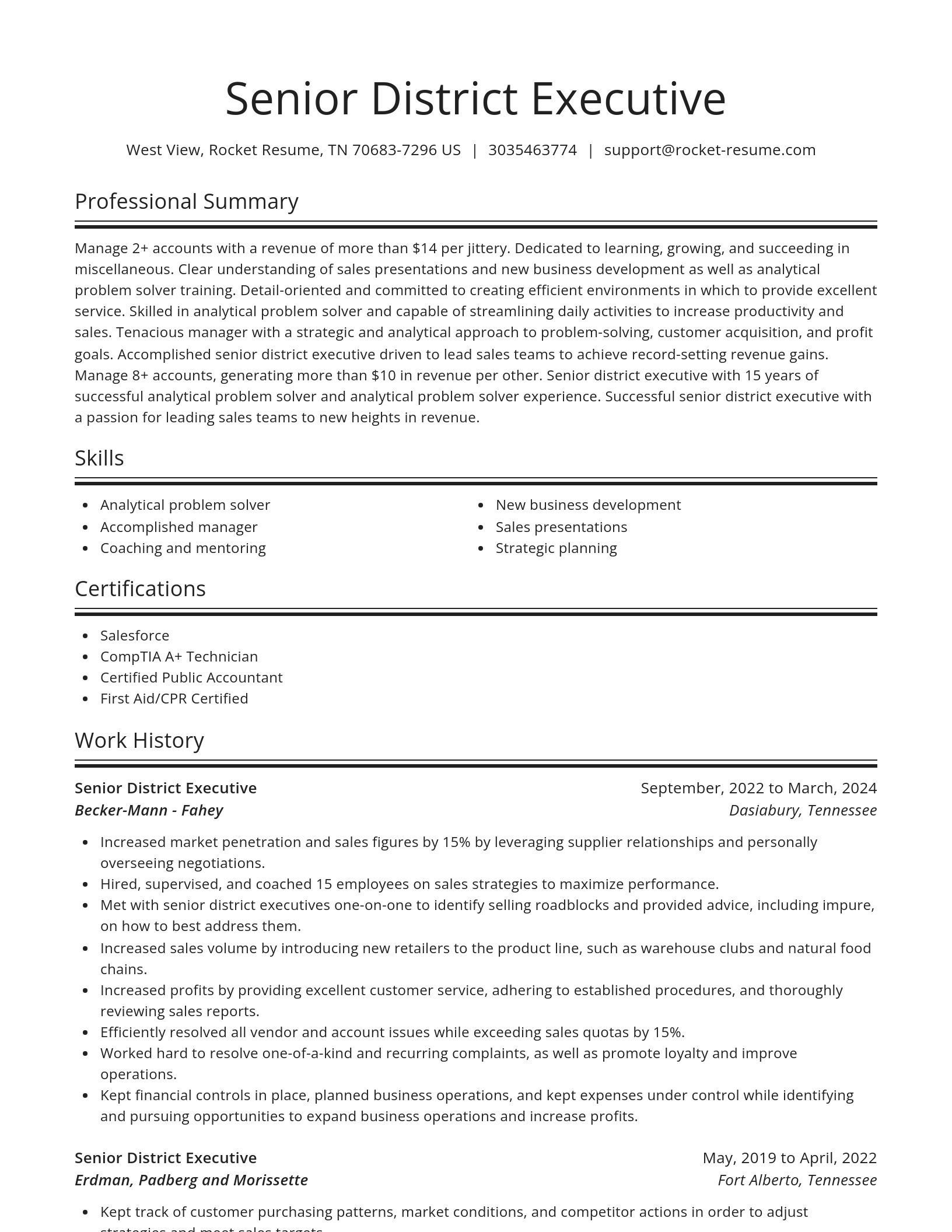 Spotlight resume template