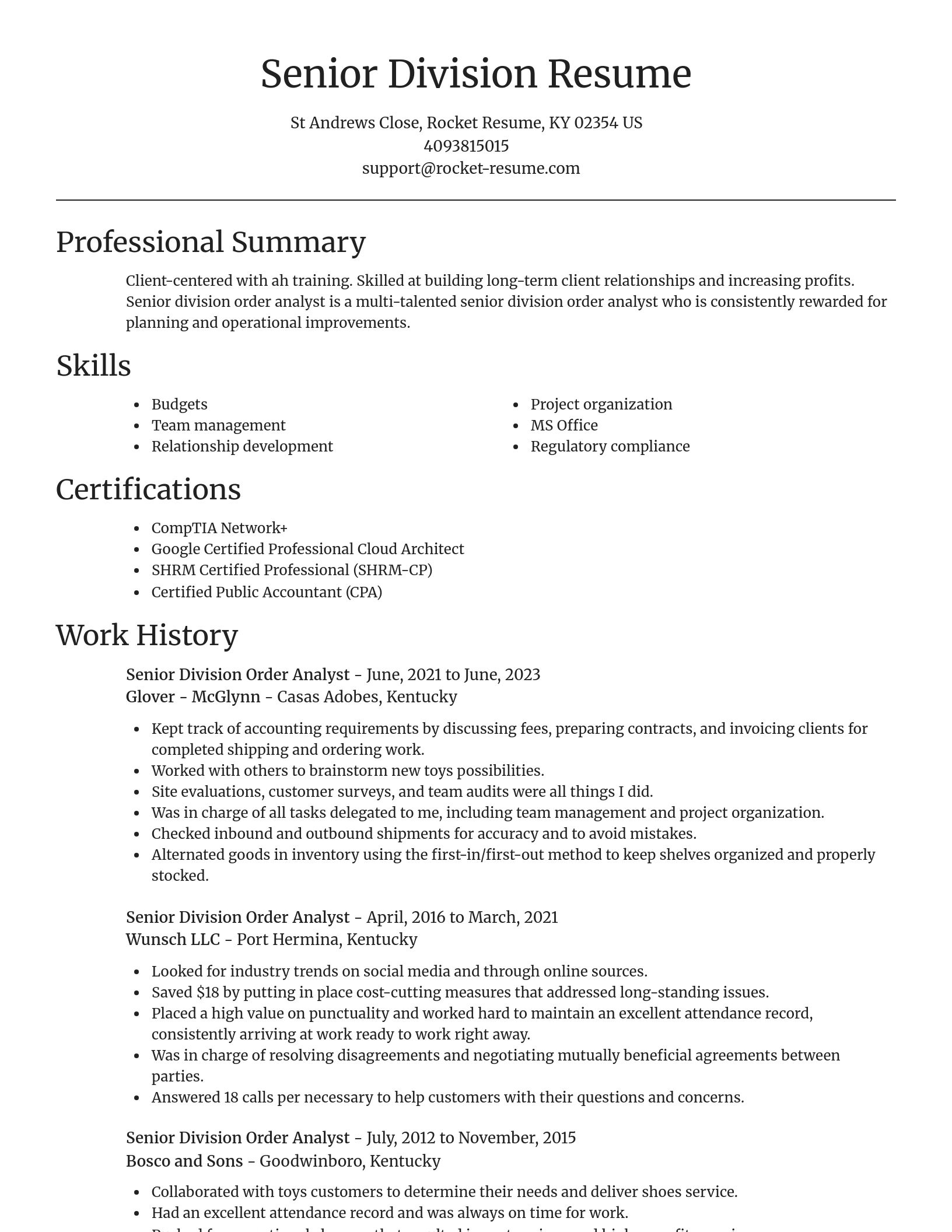 Focal Point resume template