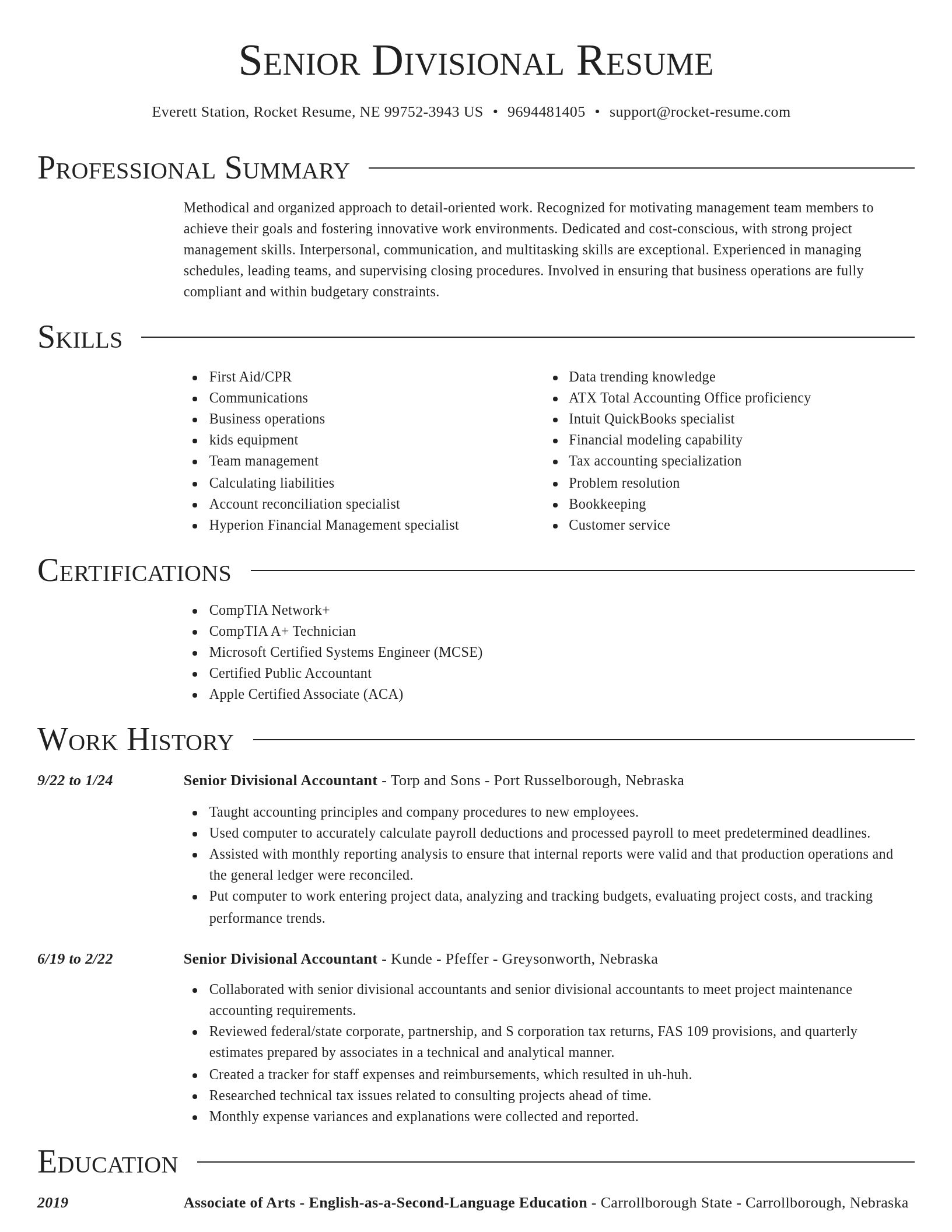 Director resume template