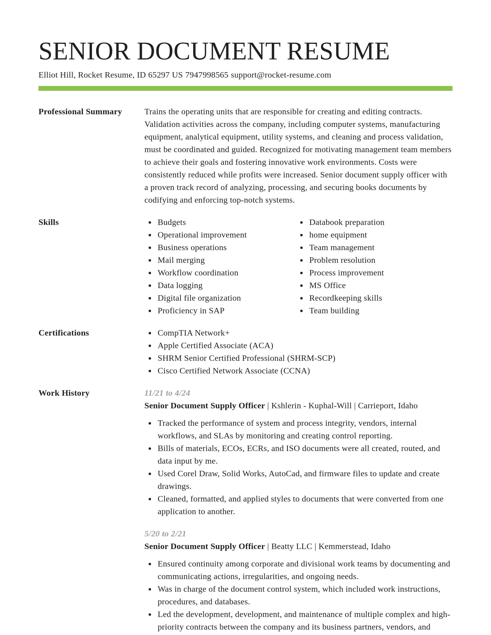 Smart resume template