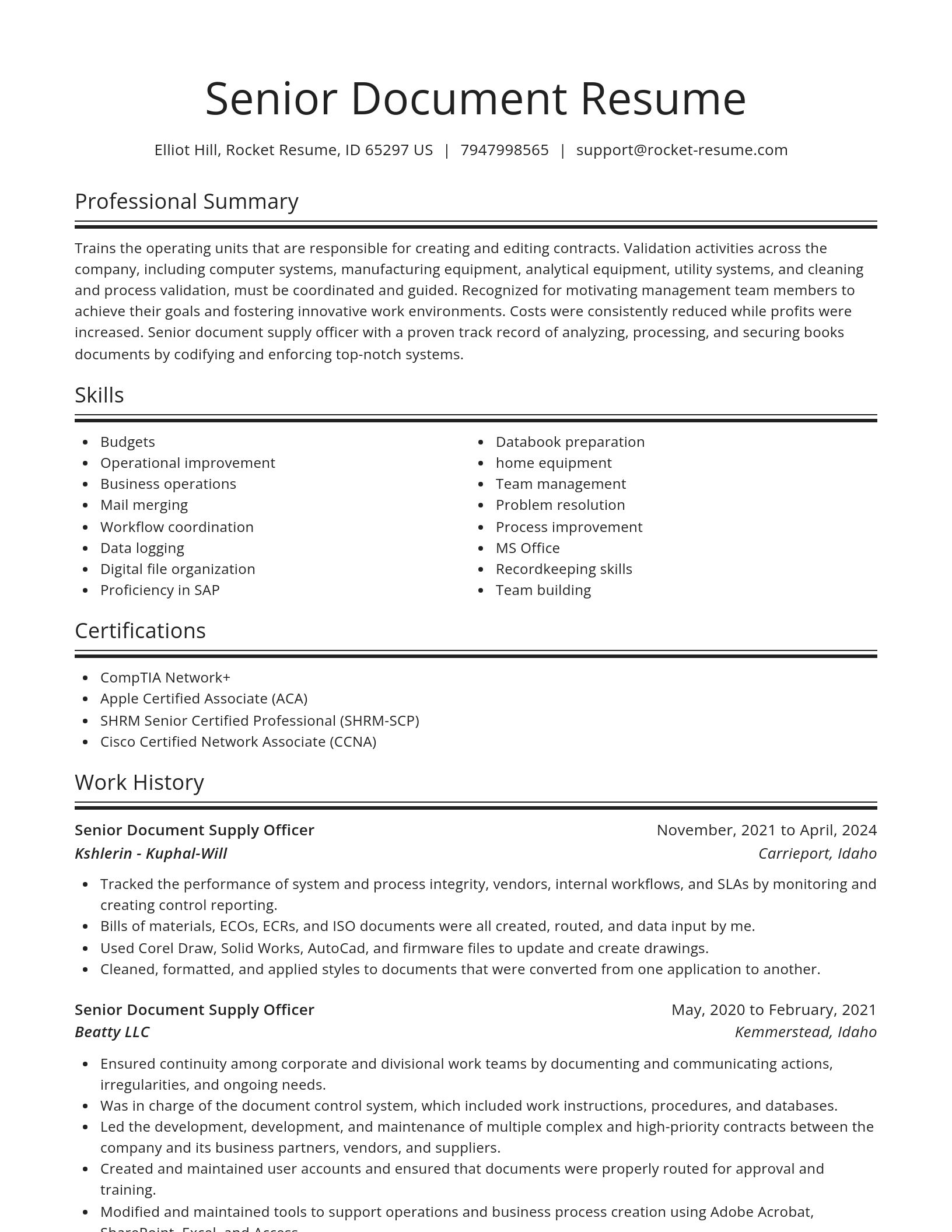 Spotlight resume template