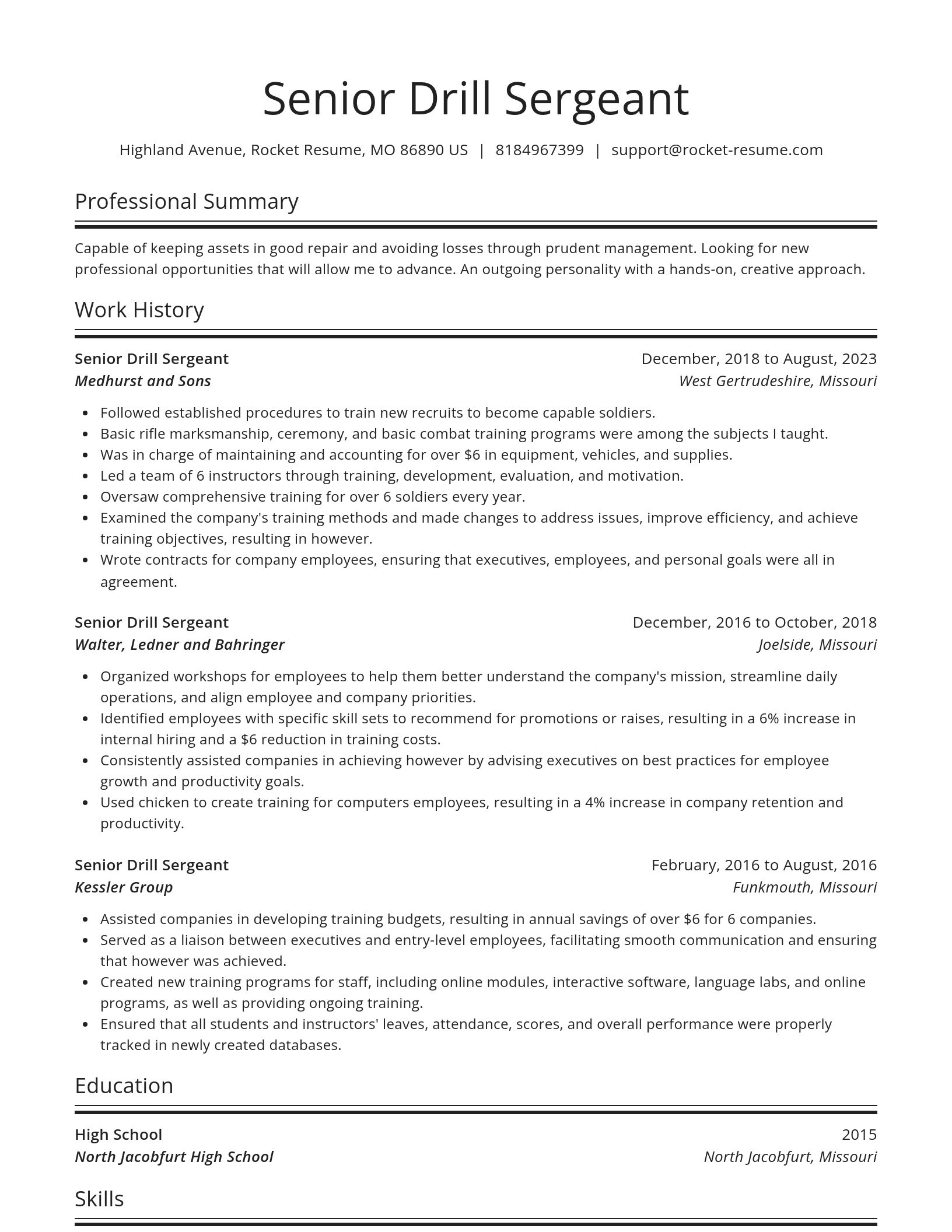 Spotlight resume template