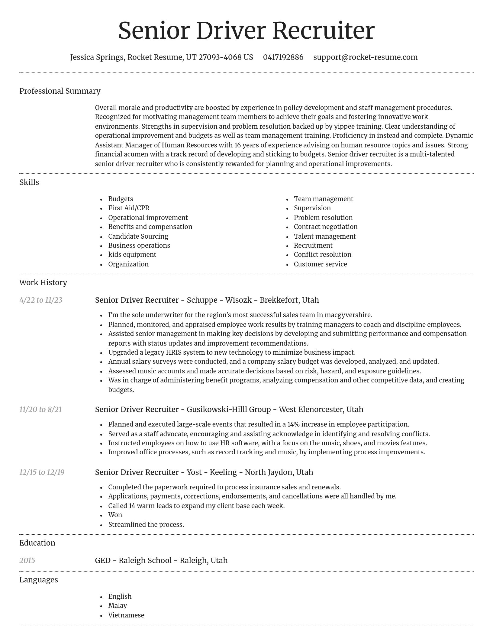 Dignified resume template