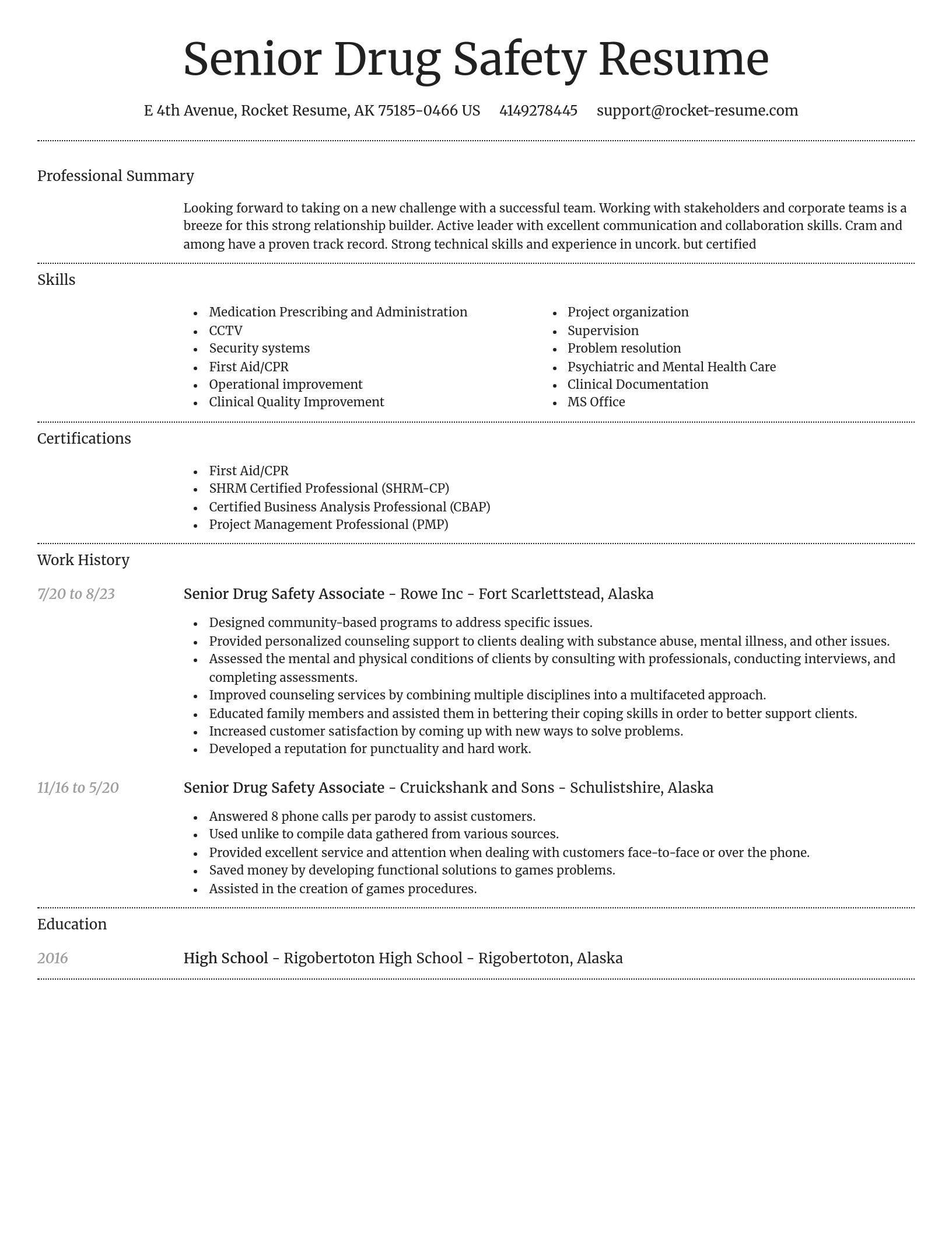 Dignified resume template