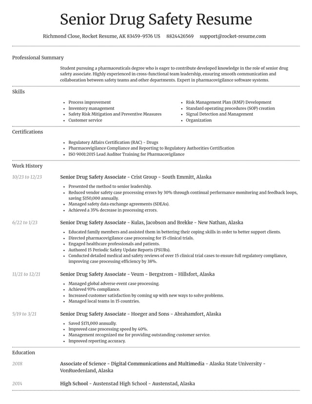 Dignified resume template