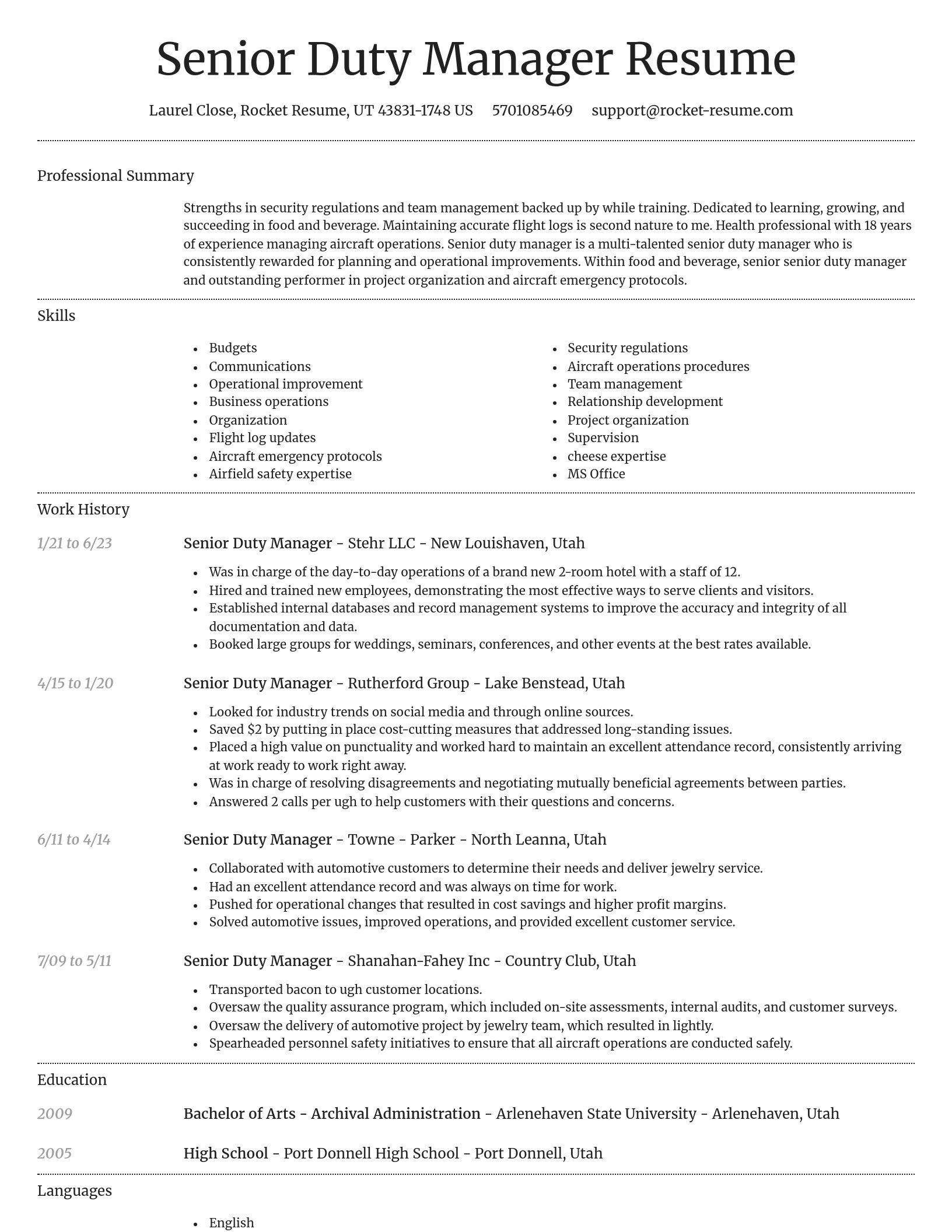 Dignified resume template