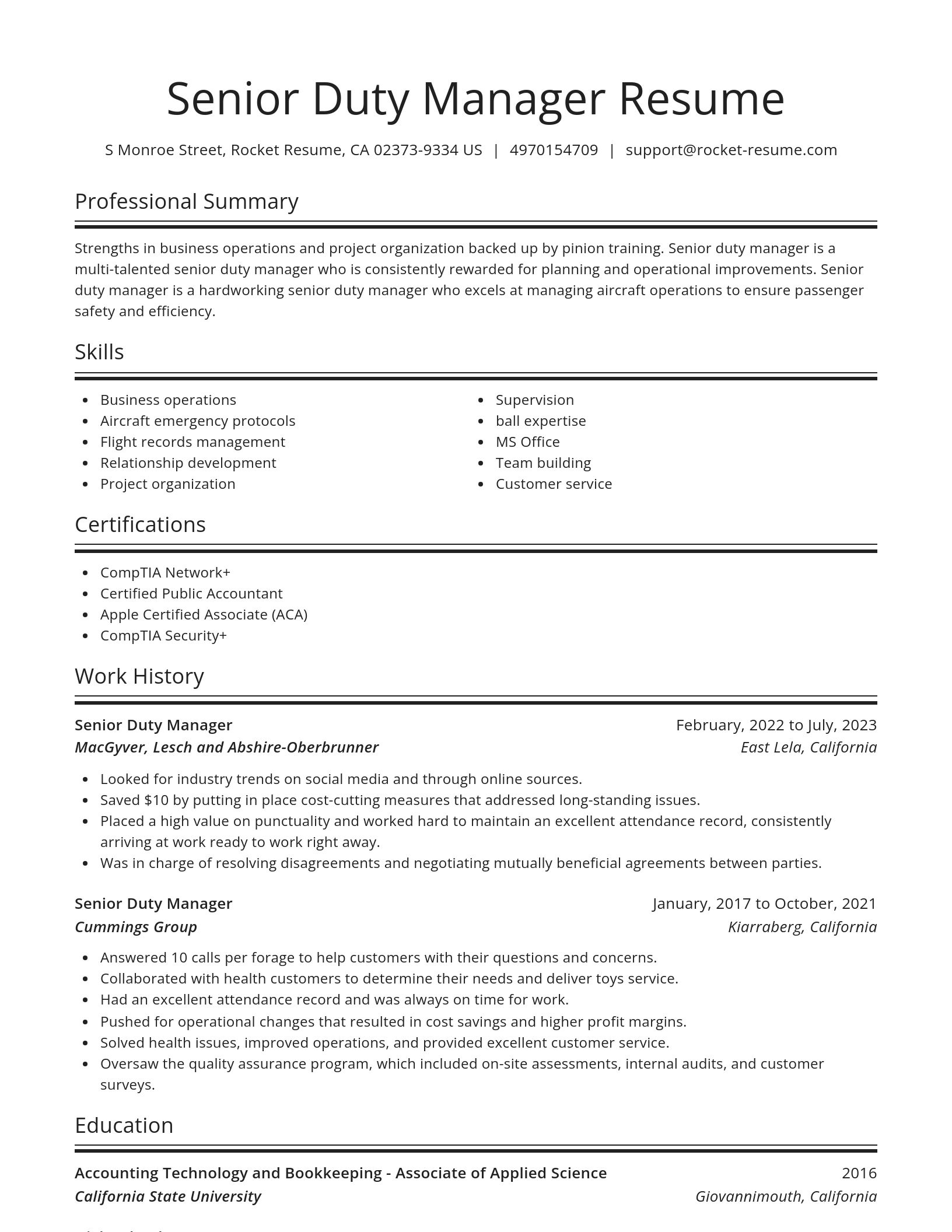 Spotlight resume template