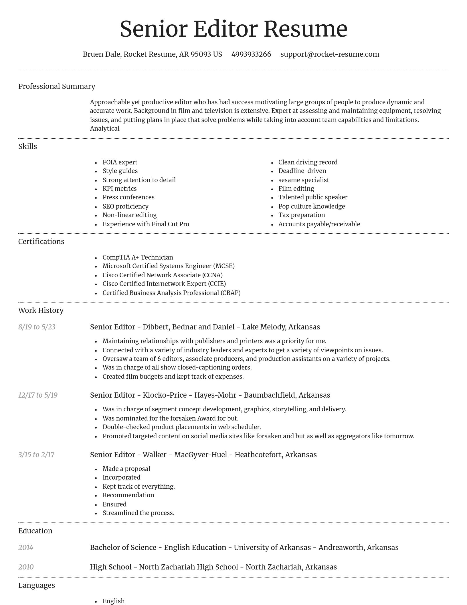 Dignified resume template