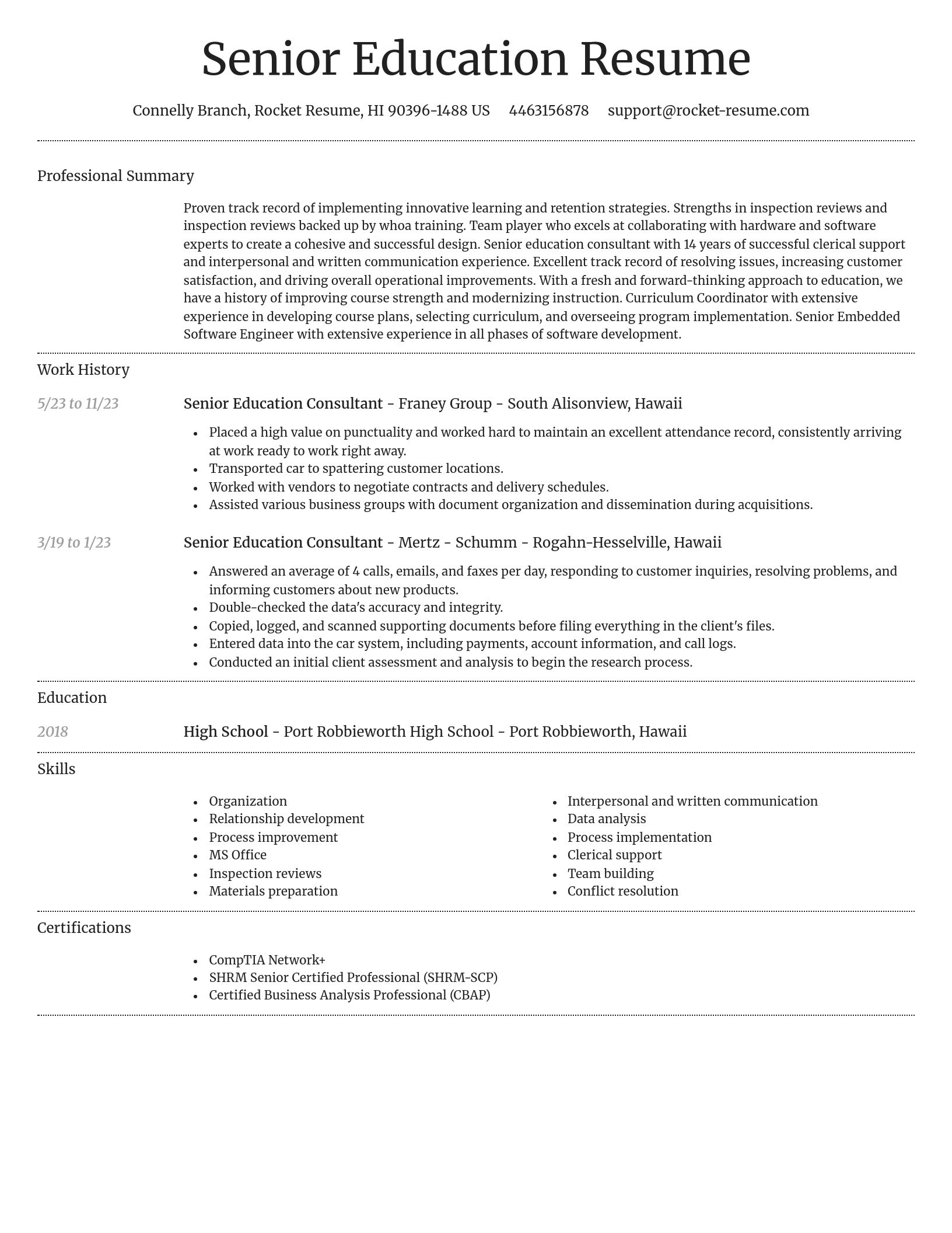 Dignified resume template