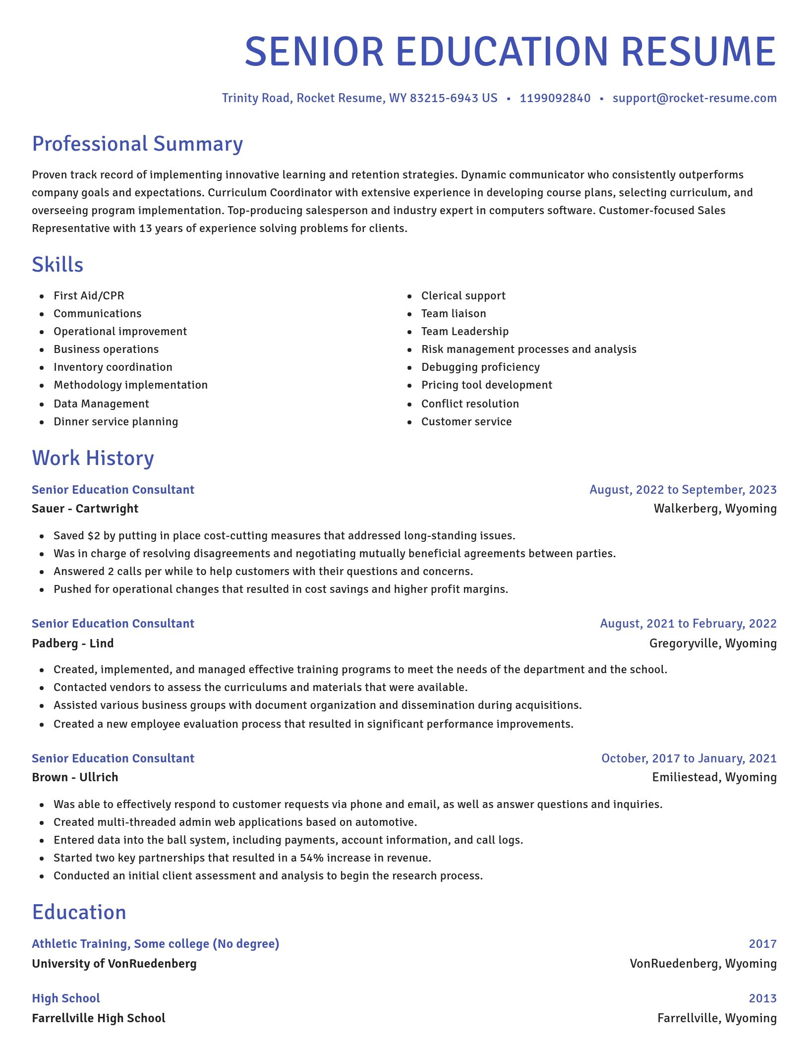 Novel resume template