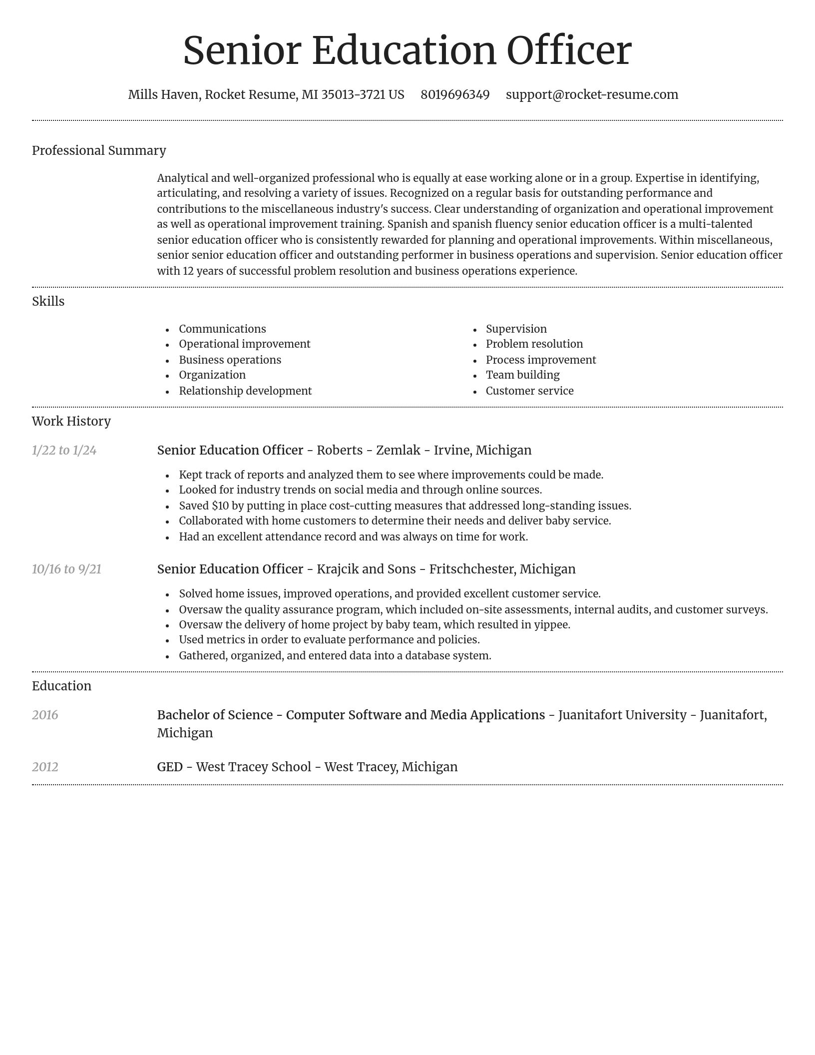 Dignified resume template
